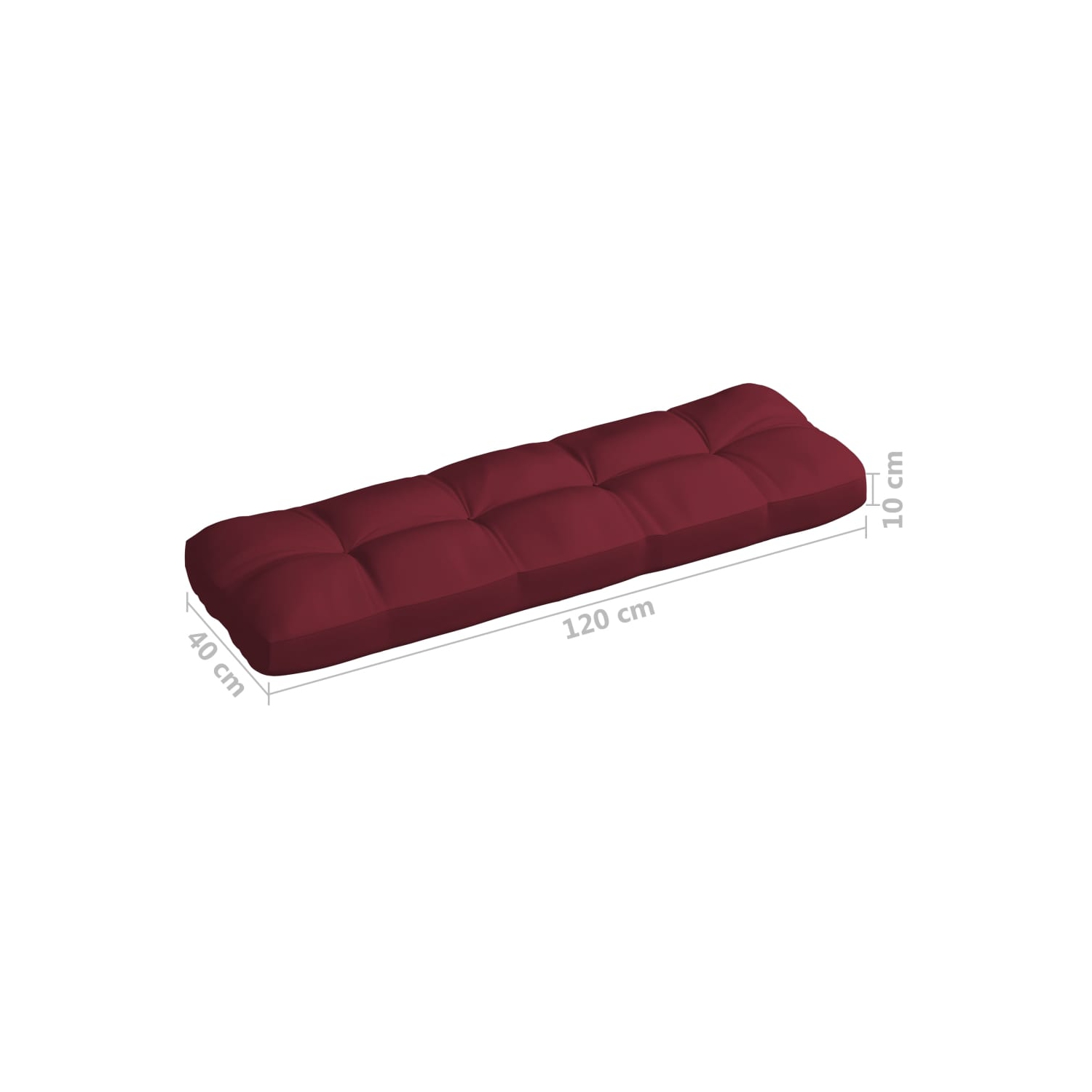 vidaXL Pallet Sofa Cushions 7 pcs Wine Red
