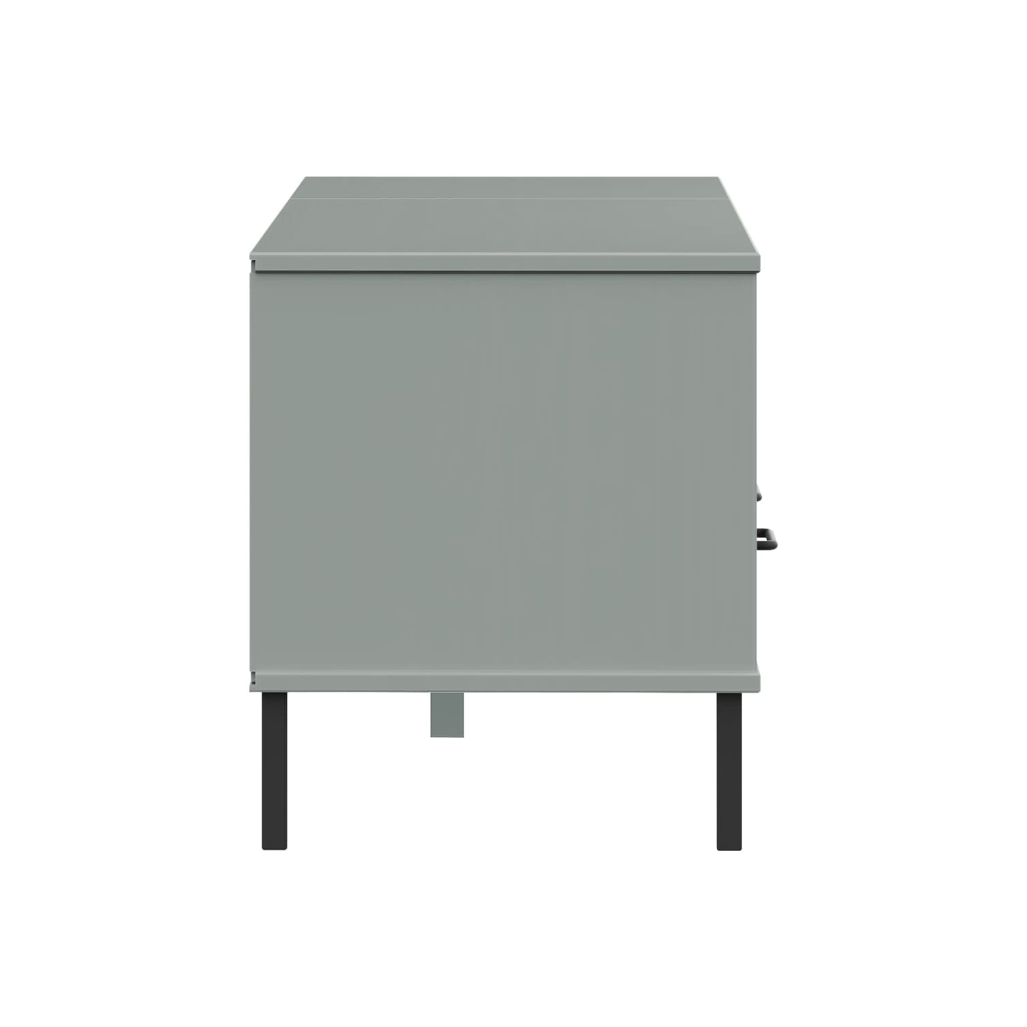 Meuble pour téléviseur avec pattes en métal et pieds en pin massif gris vidaXL