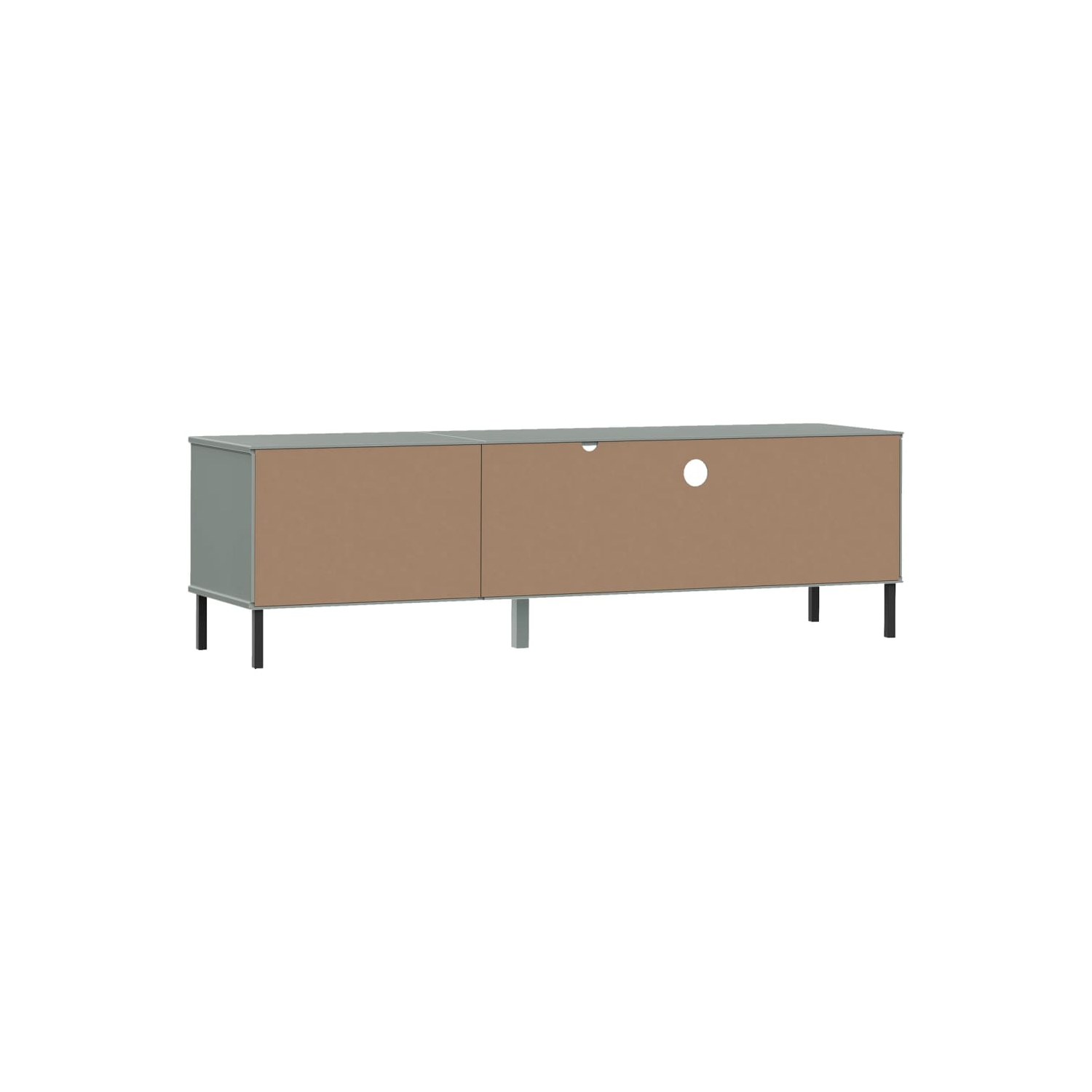 Meuble pour téléviseur avec pattes en métal et pieds en pin massif gris vidaXL