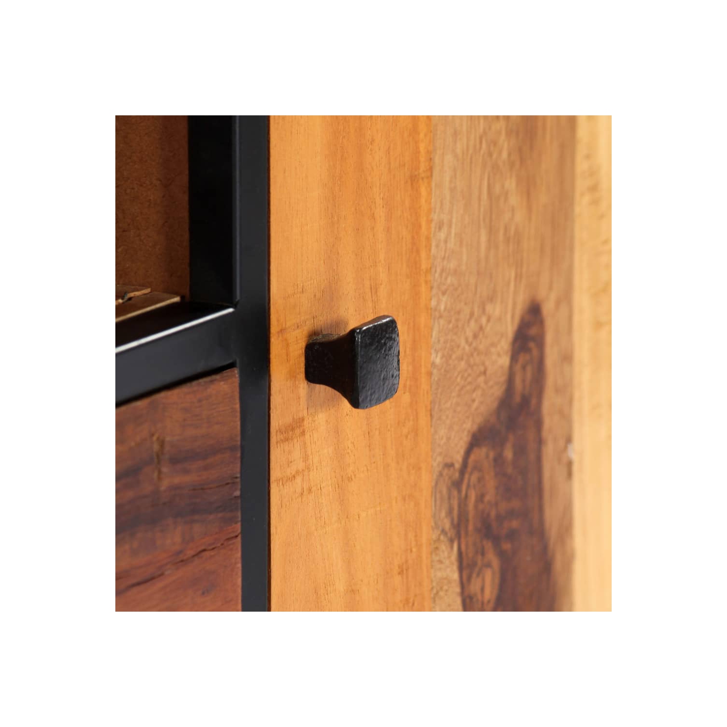 vidaXL TV Cabinet 47.2"x11.8"x15.8" Solid Reclaimed Wood and Steel