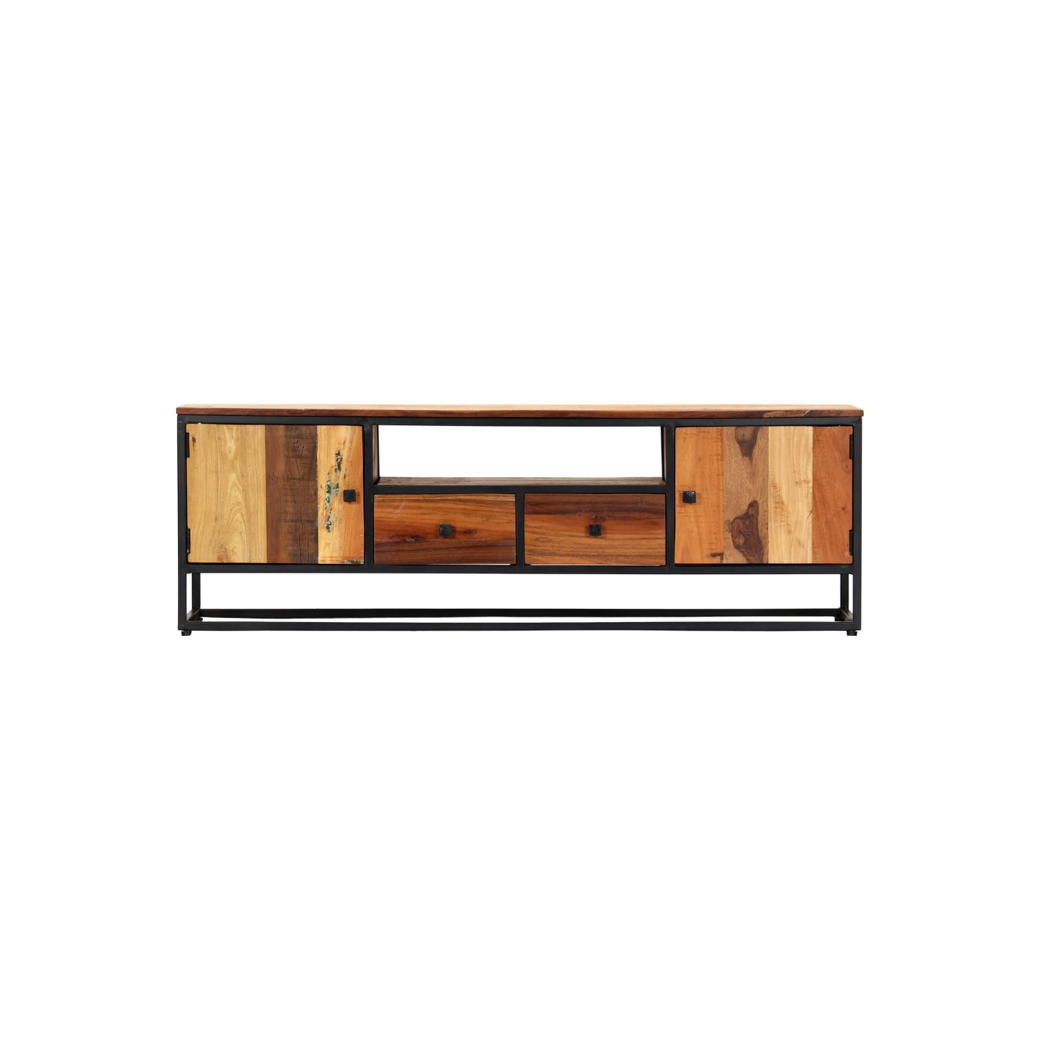 vidaXL TV Cabinet 47.2"x11.8"x15.8" Solid Reclaimed Wood and Steel
