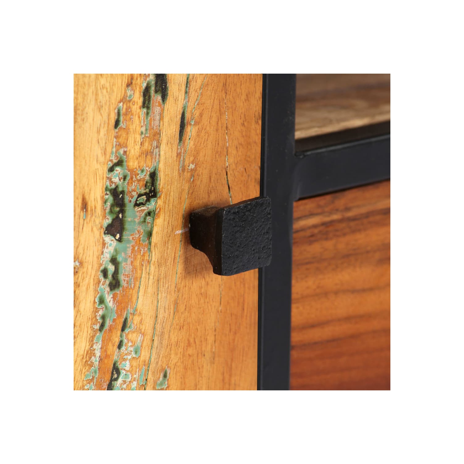 vidaXL TV Cabinet 47.2"x11.8"x15.8" Solid Reclaimed Wood and Steel