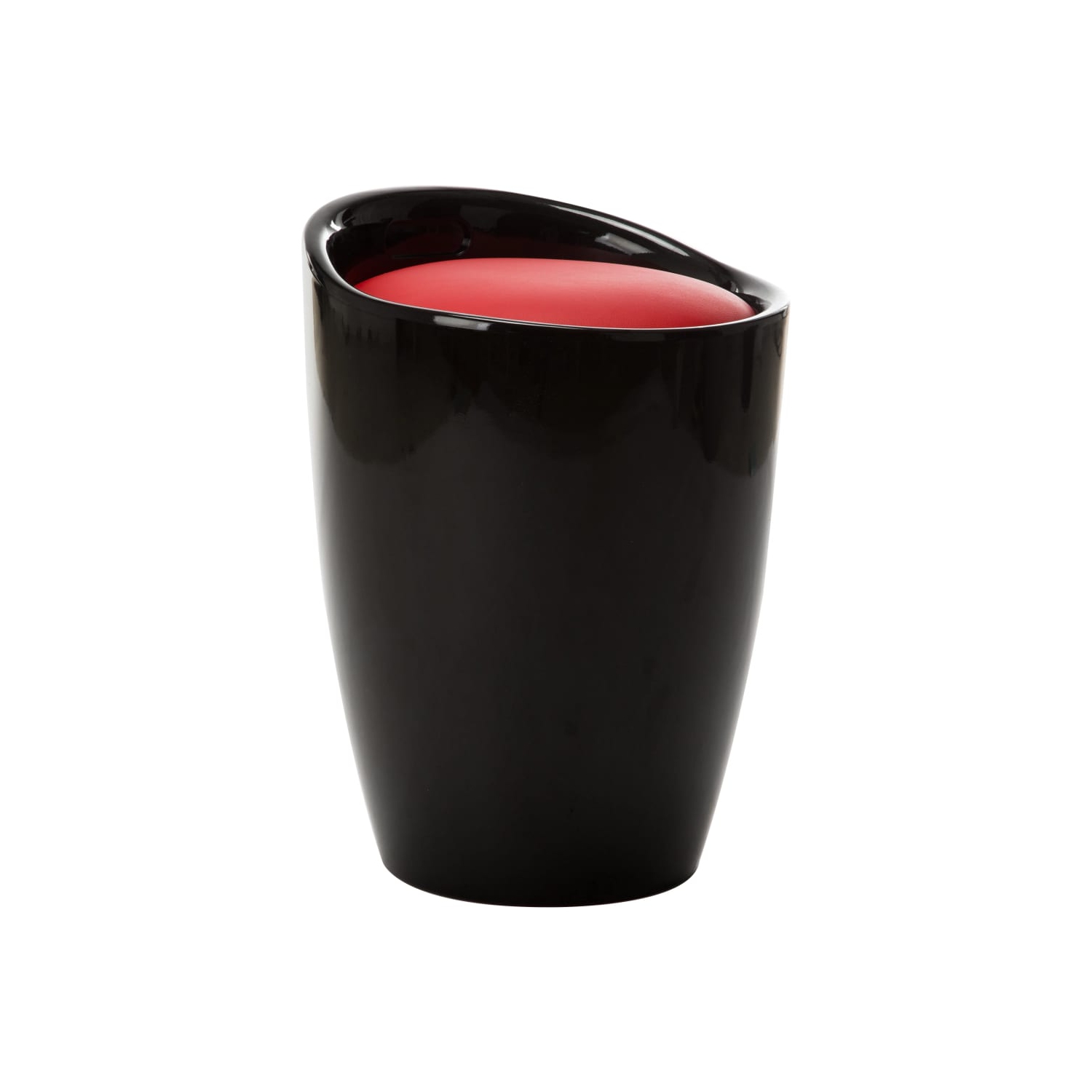vidaXL Storage Stool Black and Red Faux Leather