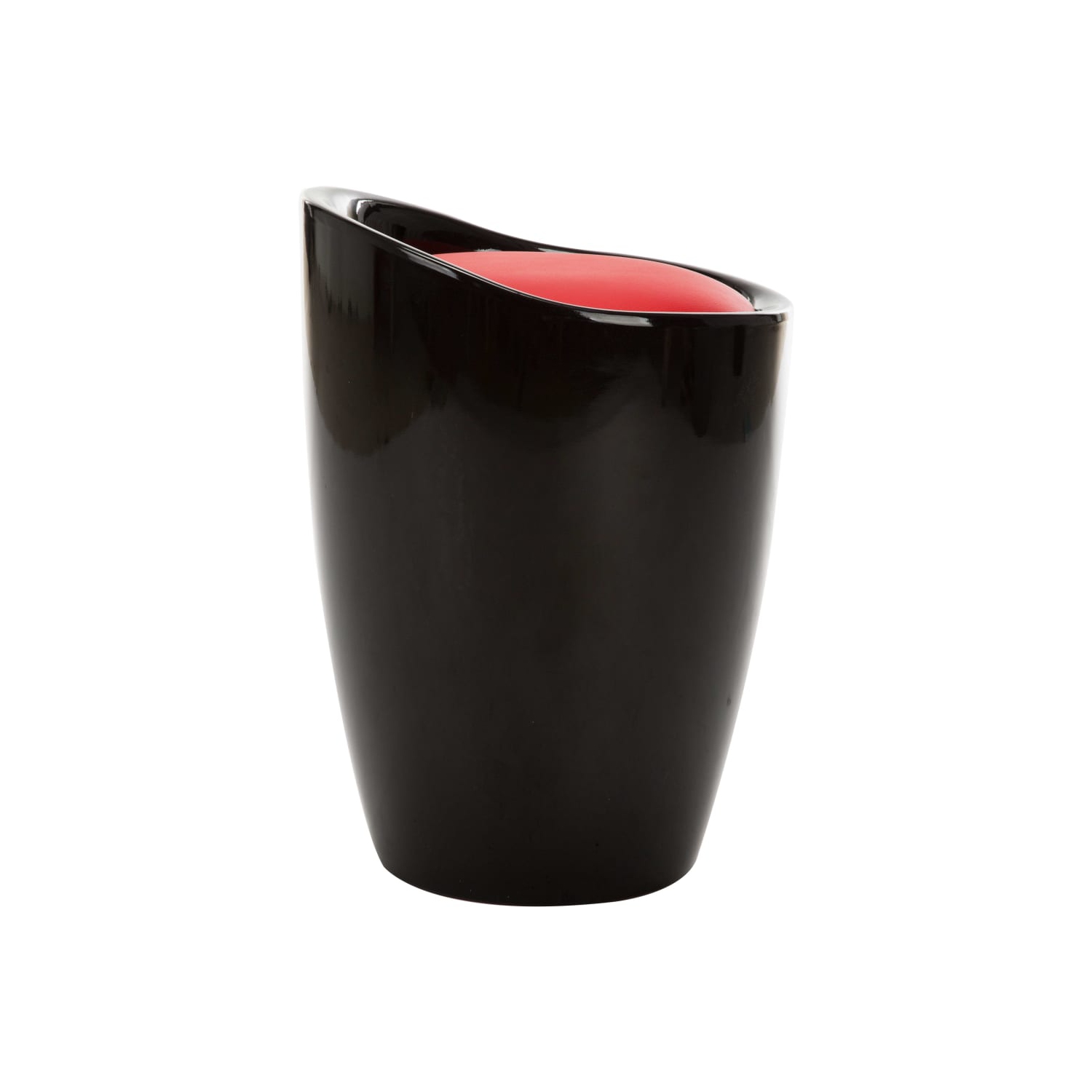 vidaXL Storage Stool Black and Red Faux Leather