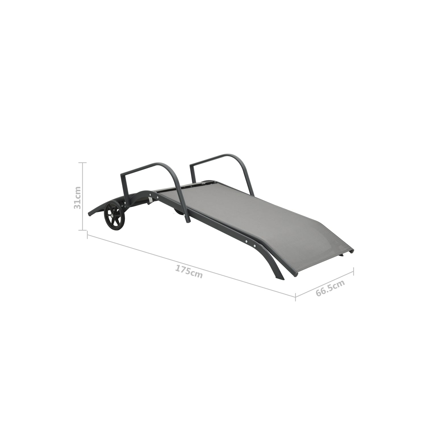 vidaXL Sun Lounger Steel and Textilene