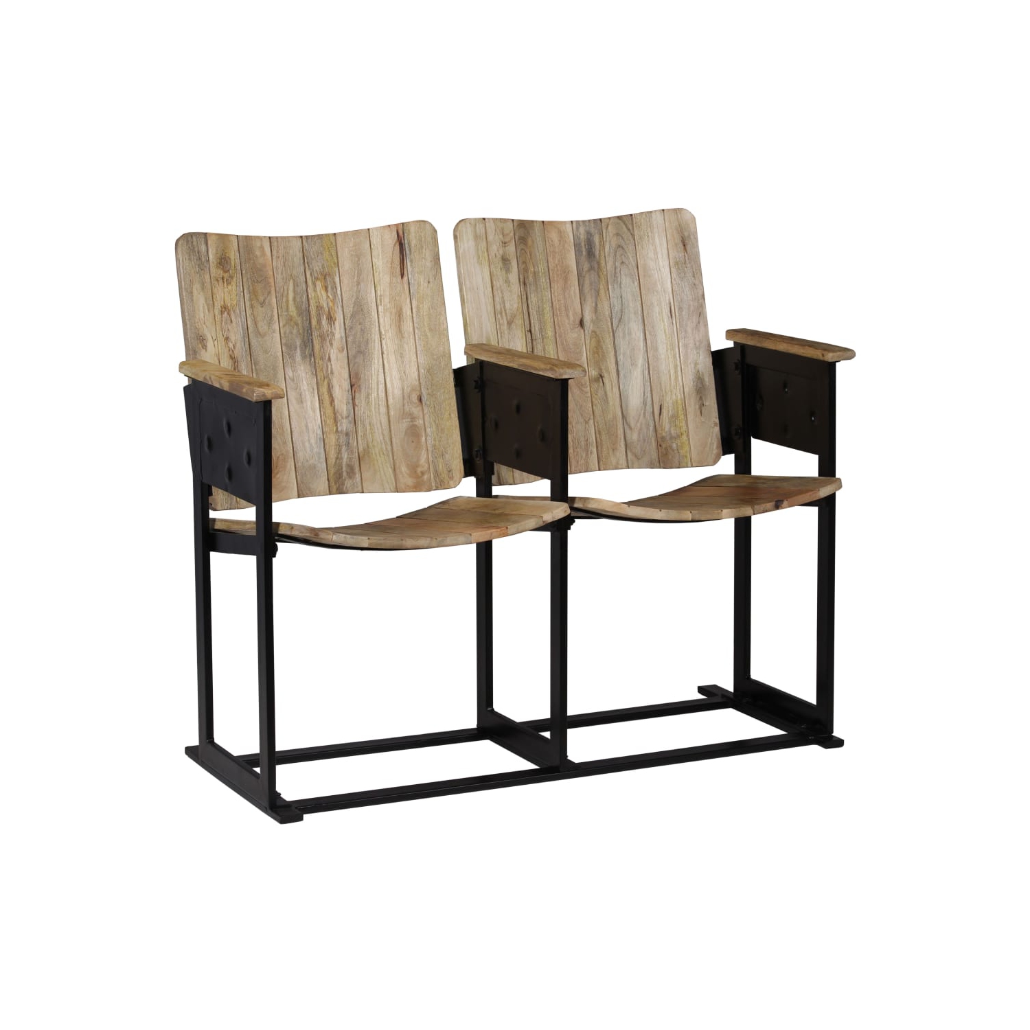 vidaXL 2-Seater Bench Solid Mango Wood and Steel