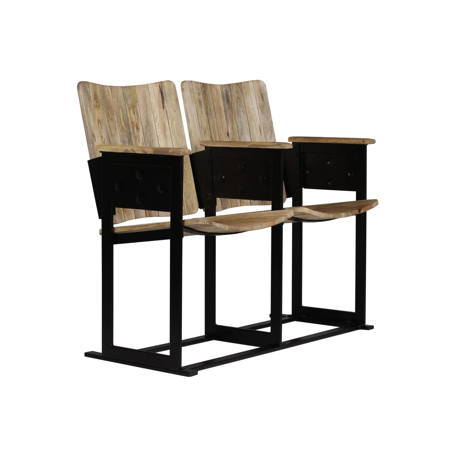 vidaXL 2-Seater Bench Solid Mango Wood and Steel