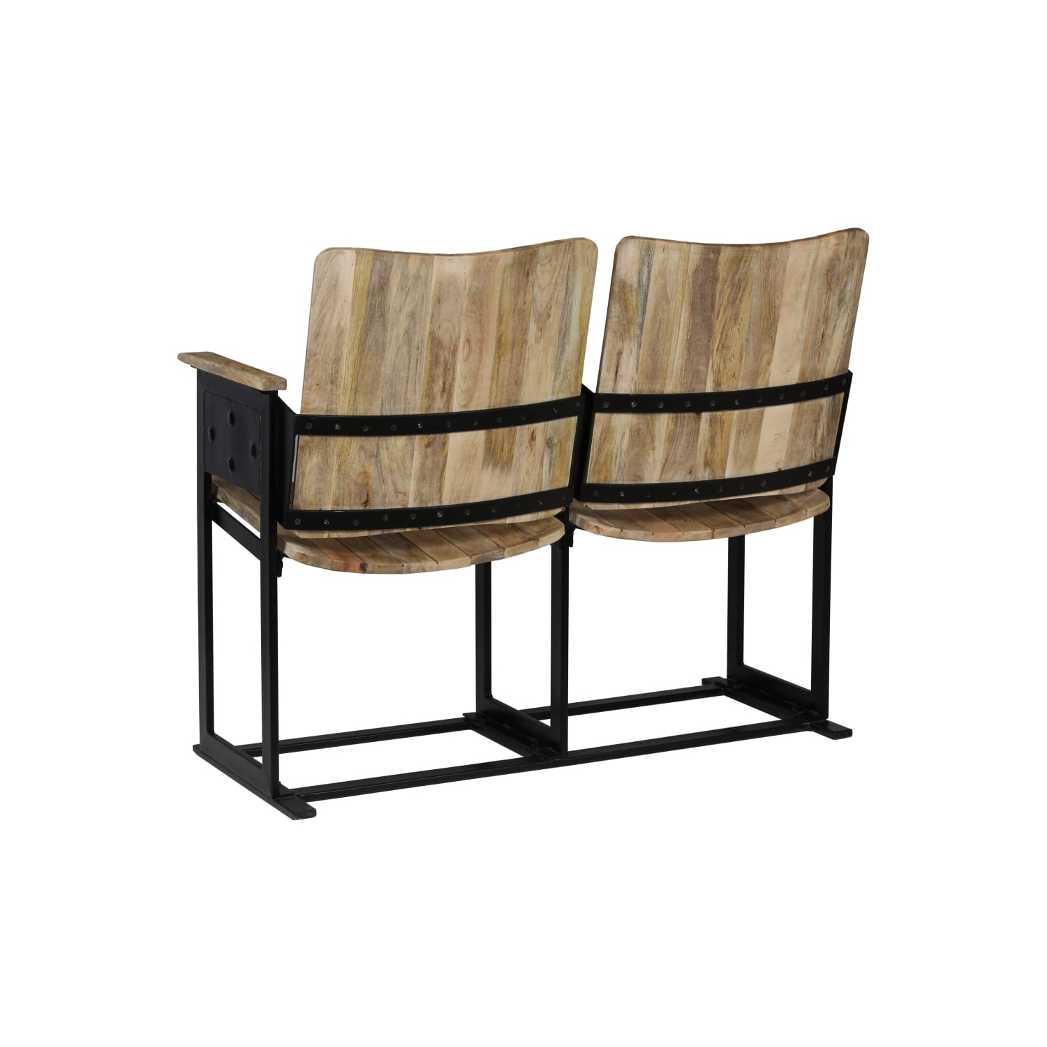 vidaXL 2-Seater Bench Solid Mango Wood and Steel