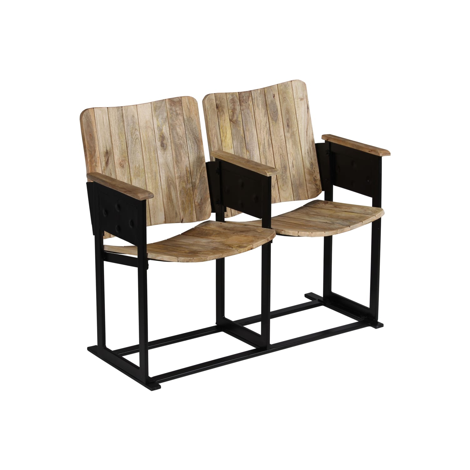 vidaXL 2-Seater Bench Solid Mango Wood and Steel