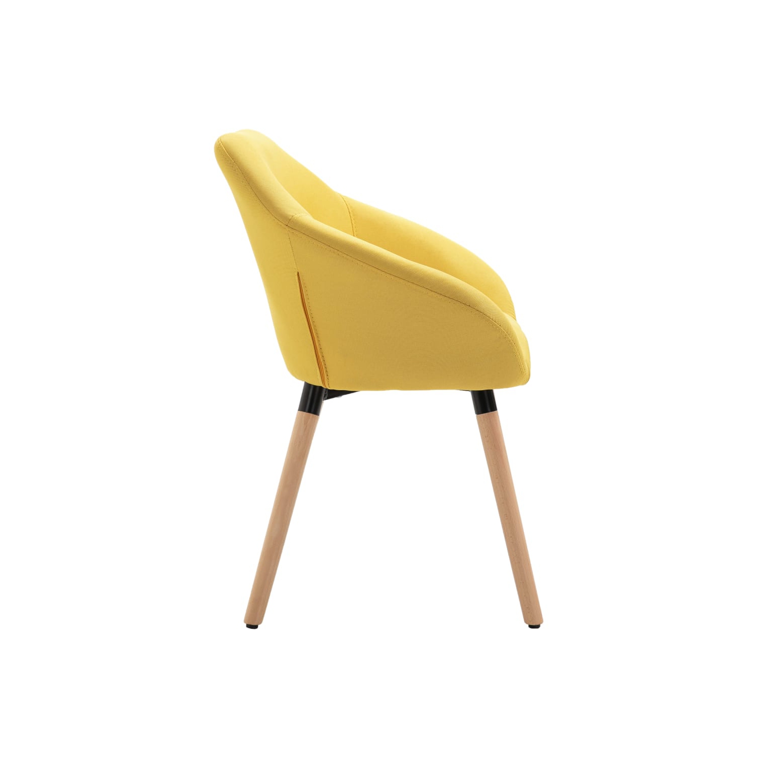 vidaXL Dining Chairs 4 pcs Yellow Fabric