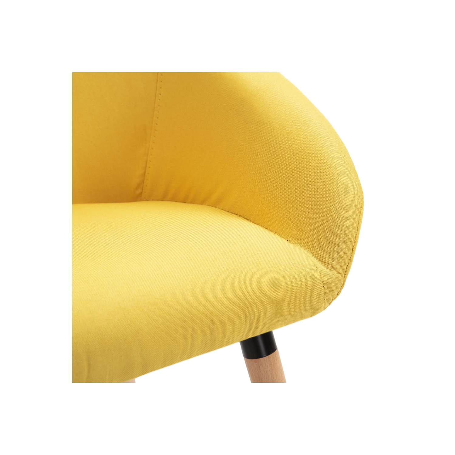 vidaXL Dining Chairs 4 pcs Yellow Fabric