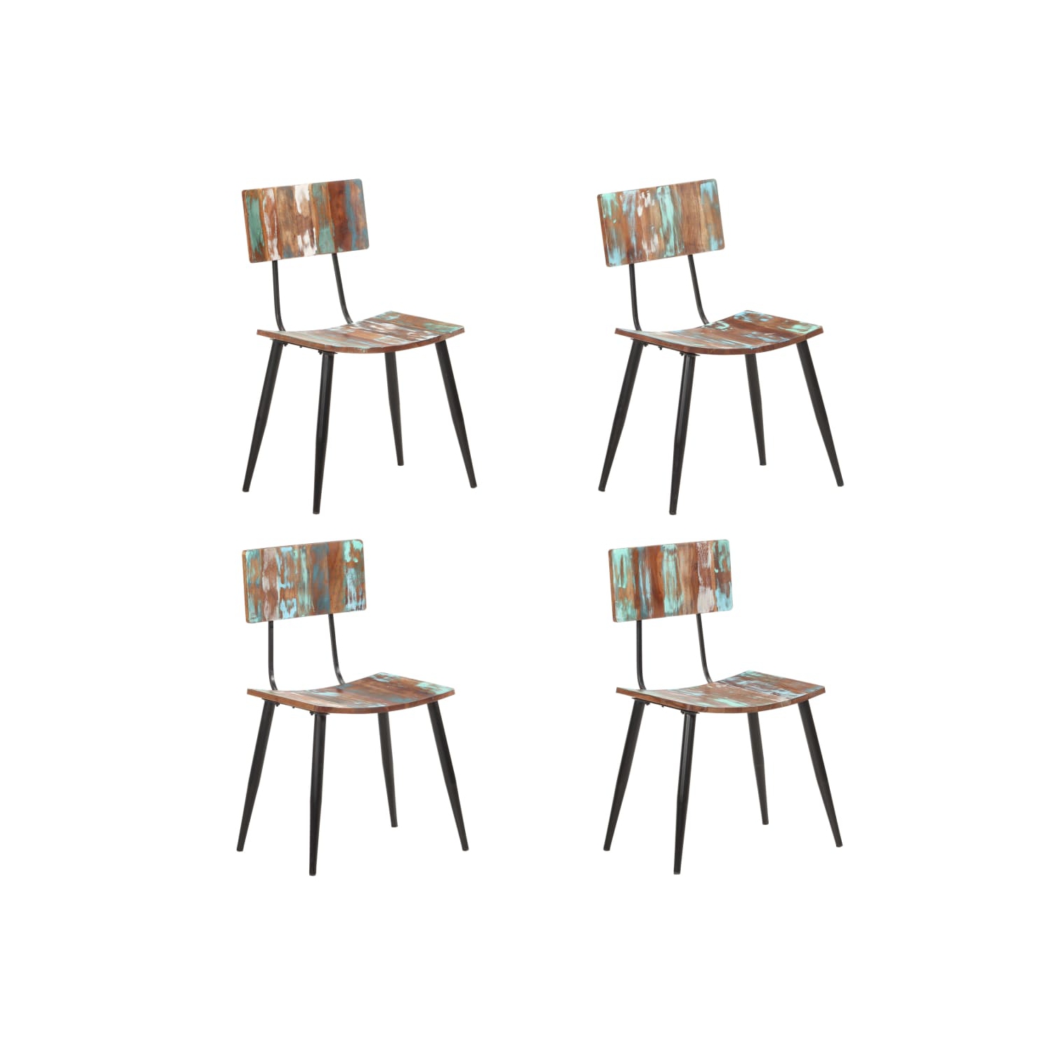 vidaXL Dining Chairs 4 pcs Solid Reclaimed Wood