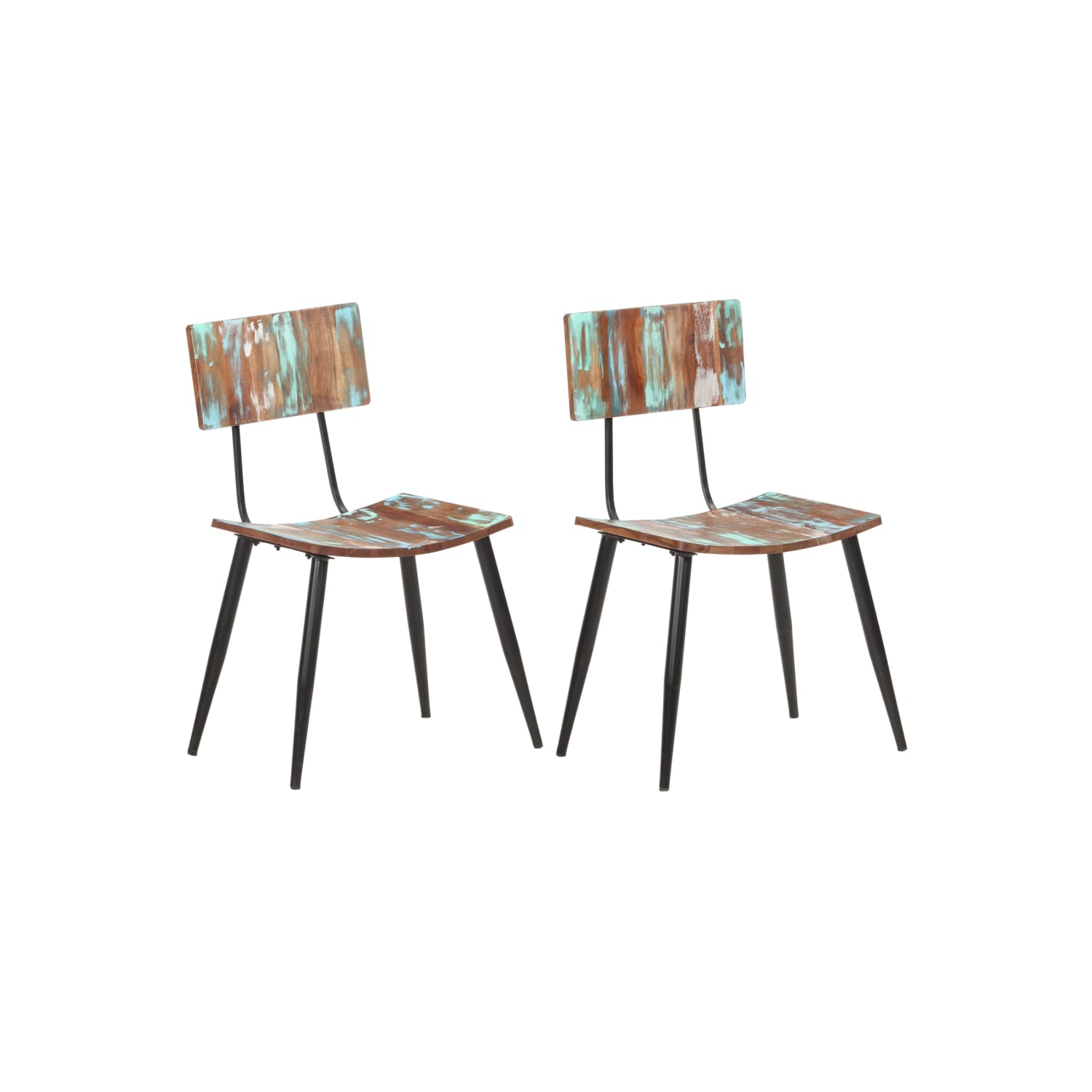vidaXL Dining Chairs 2 pcs Solid Reclaimed Wood