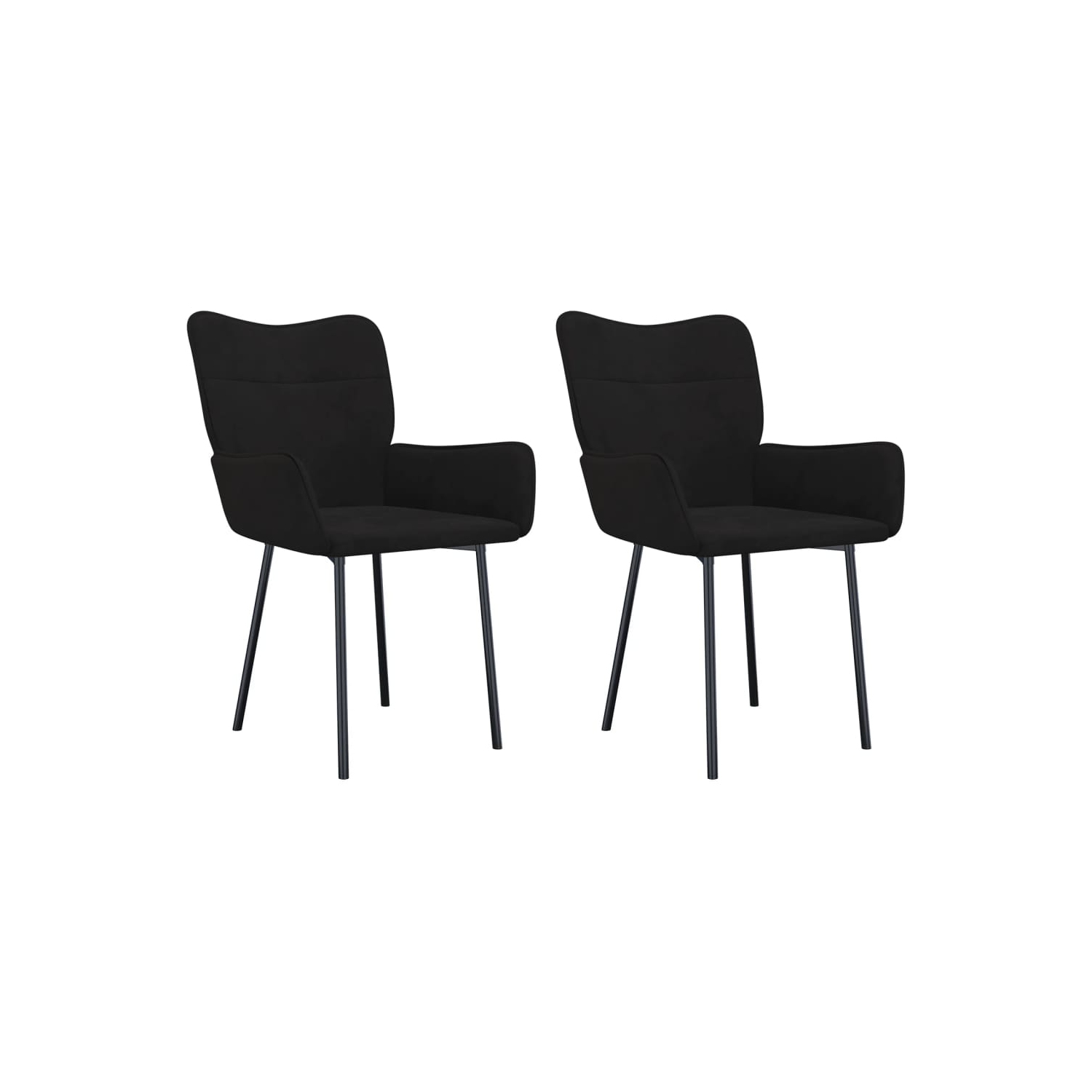 vidaXL Dining Chairs 2 pcs Black Velvet