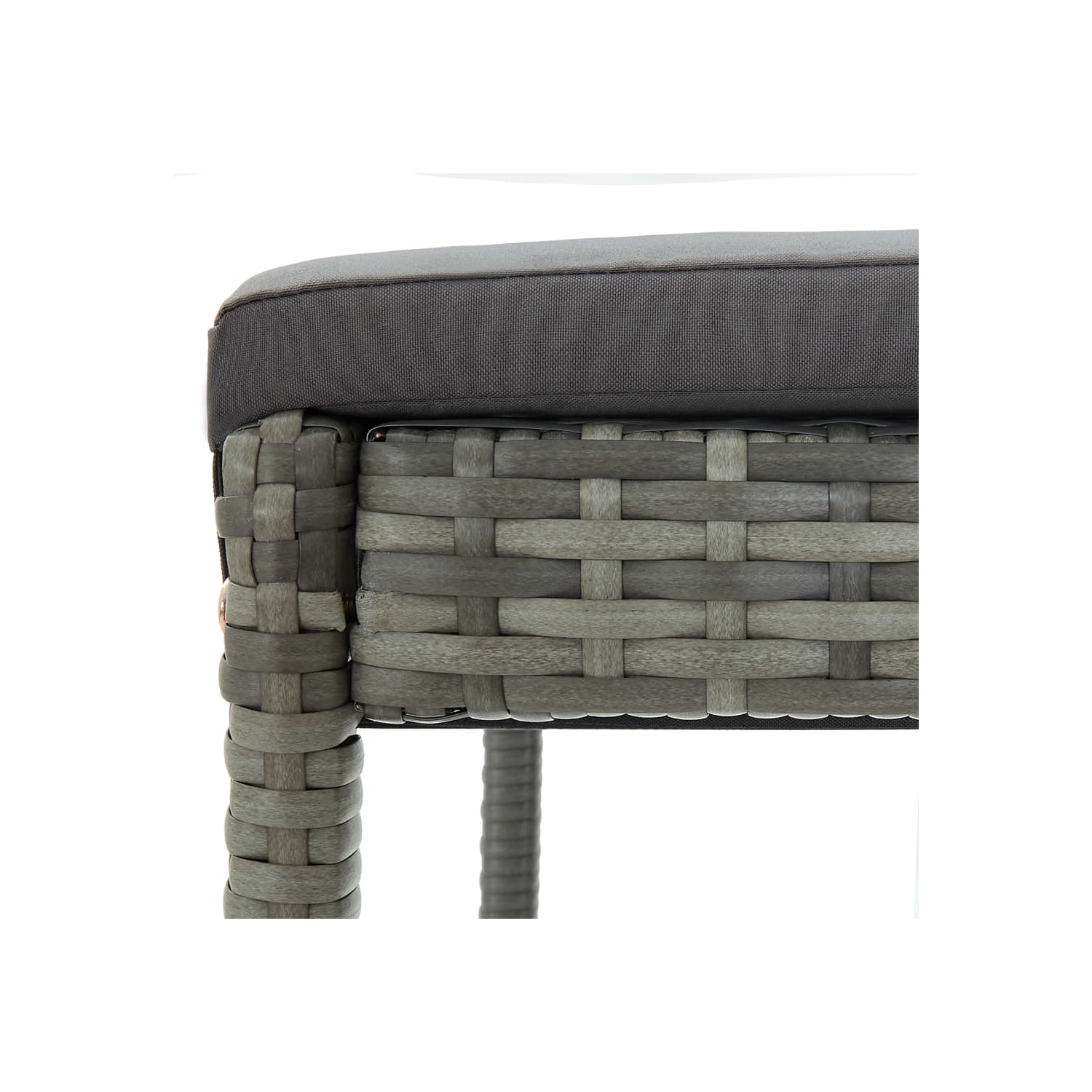 Tabourets de bar vidaXL avec coussins, 6 pièces en poly rotin gris