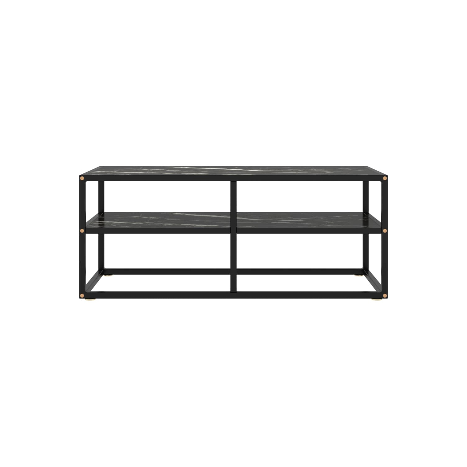 vidaXL TV Cabinet Black with Black Marble Glass 39.4"x15.7"x15.7"