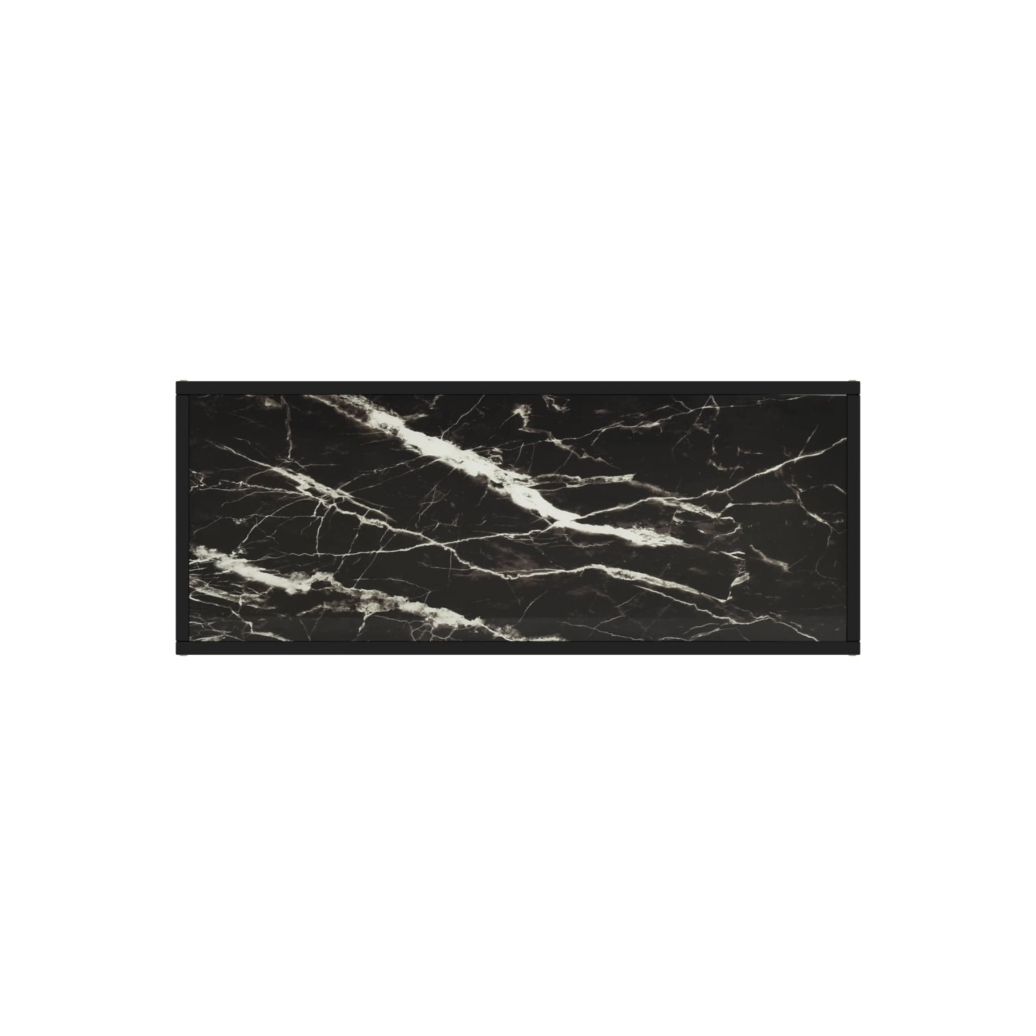 vidaXL TV Cabinet Black with Black Marble Glass 39.4"x15.7"x15.7"
