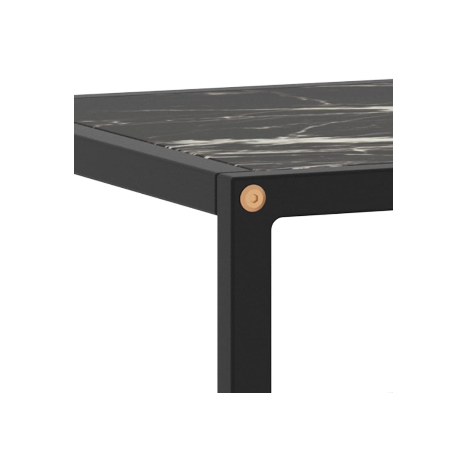 vidaXL TV Cabinet Black with Black Marble Glass 39.4"x15.7"x15.7"