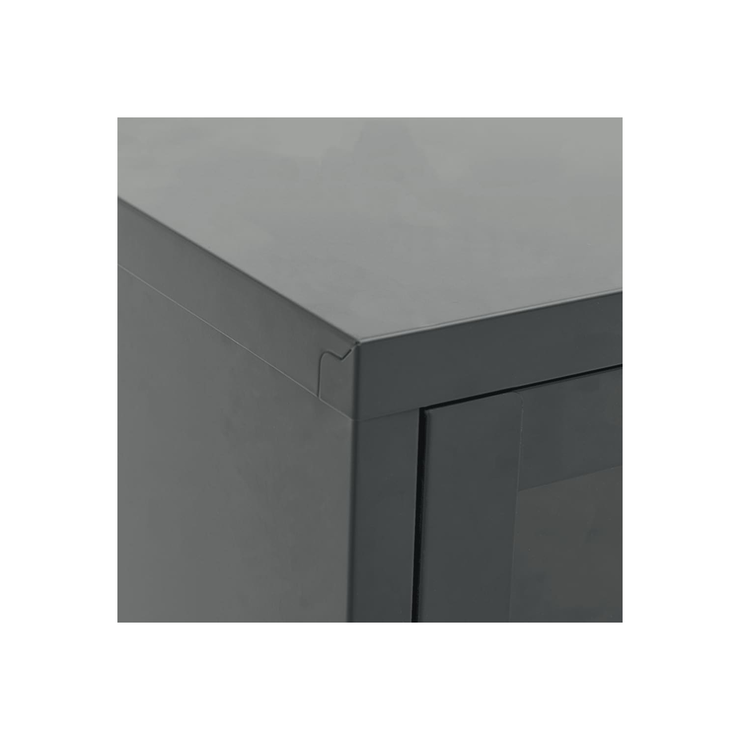 vidaXL TV Cabinet Anthracite 35.4"x11.8"x17.3" Steel and Glass