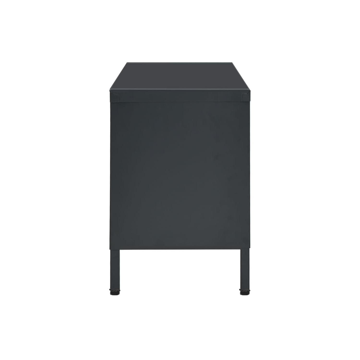 vidaXL TV Cabinet Anthracite 35.4"x11.8"x17.3" Steel and Glass