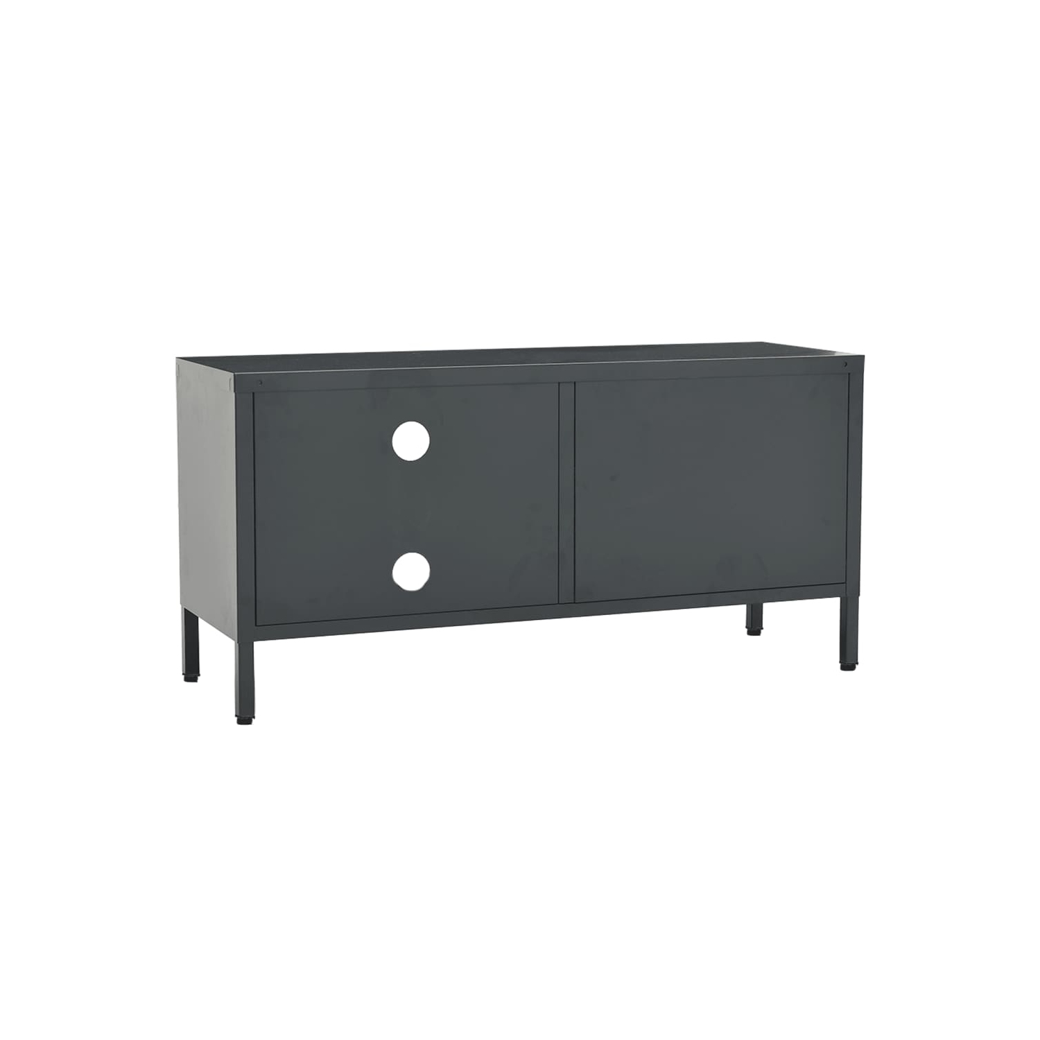 vidaXL TV Cabinet Anthracite 35.4"x11.8"x17.3" Steel and Glass