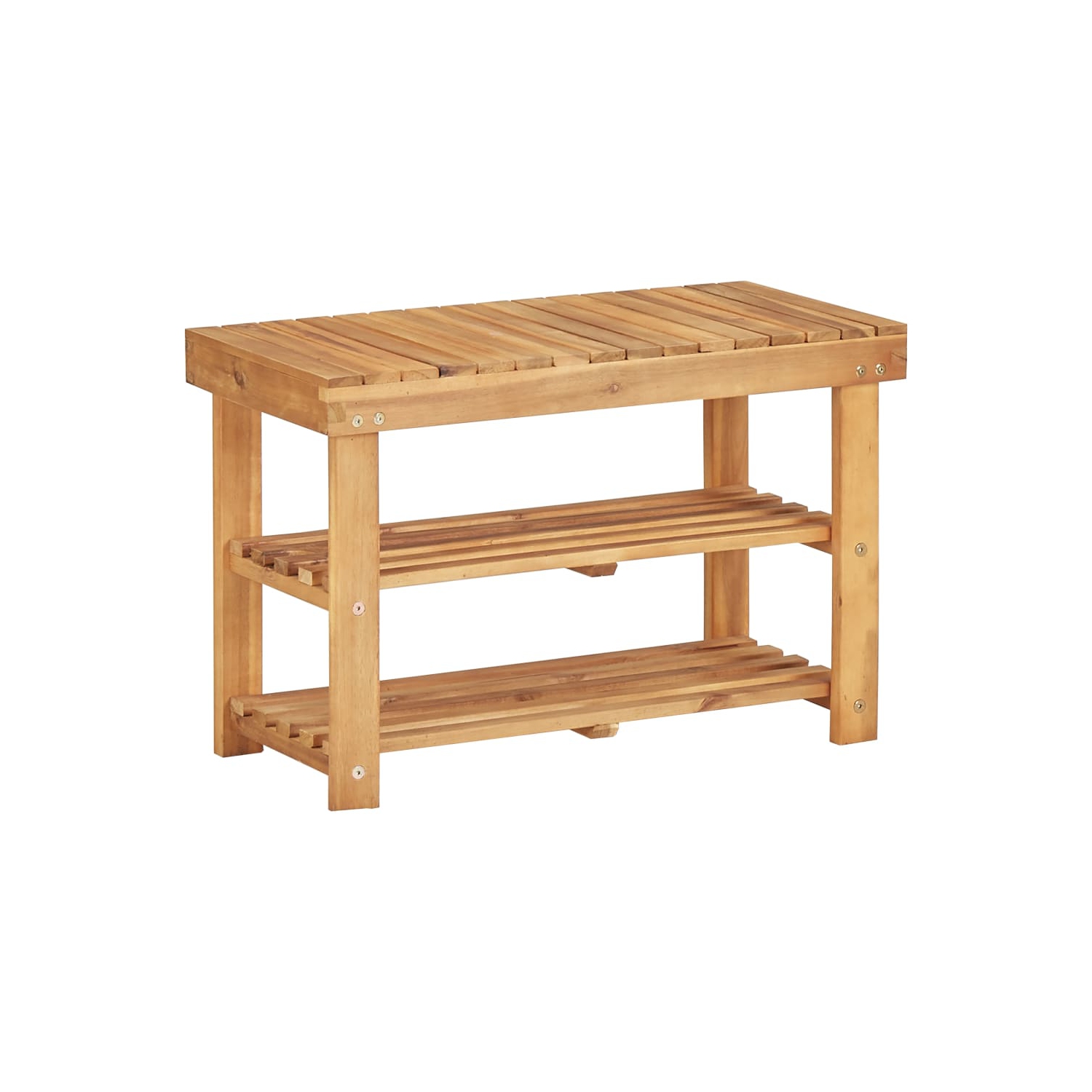 vidaXL Shoe Rack 70x32x46 cm Solid Acacia Wood
