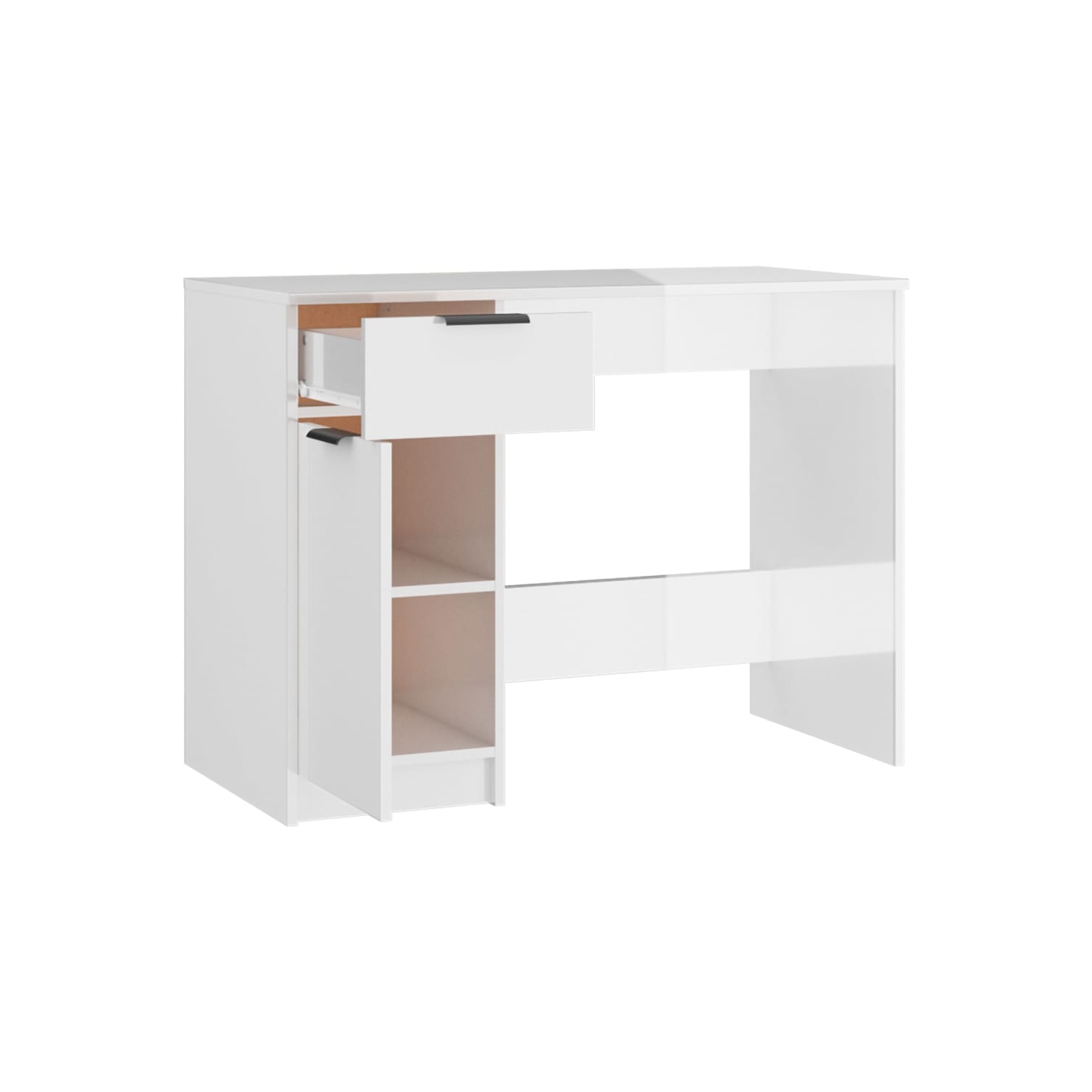 vidaXL Desk High Gloss White 100x50x75 cm Engineered Wood