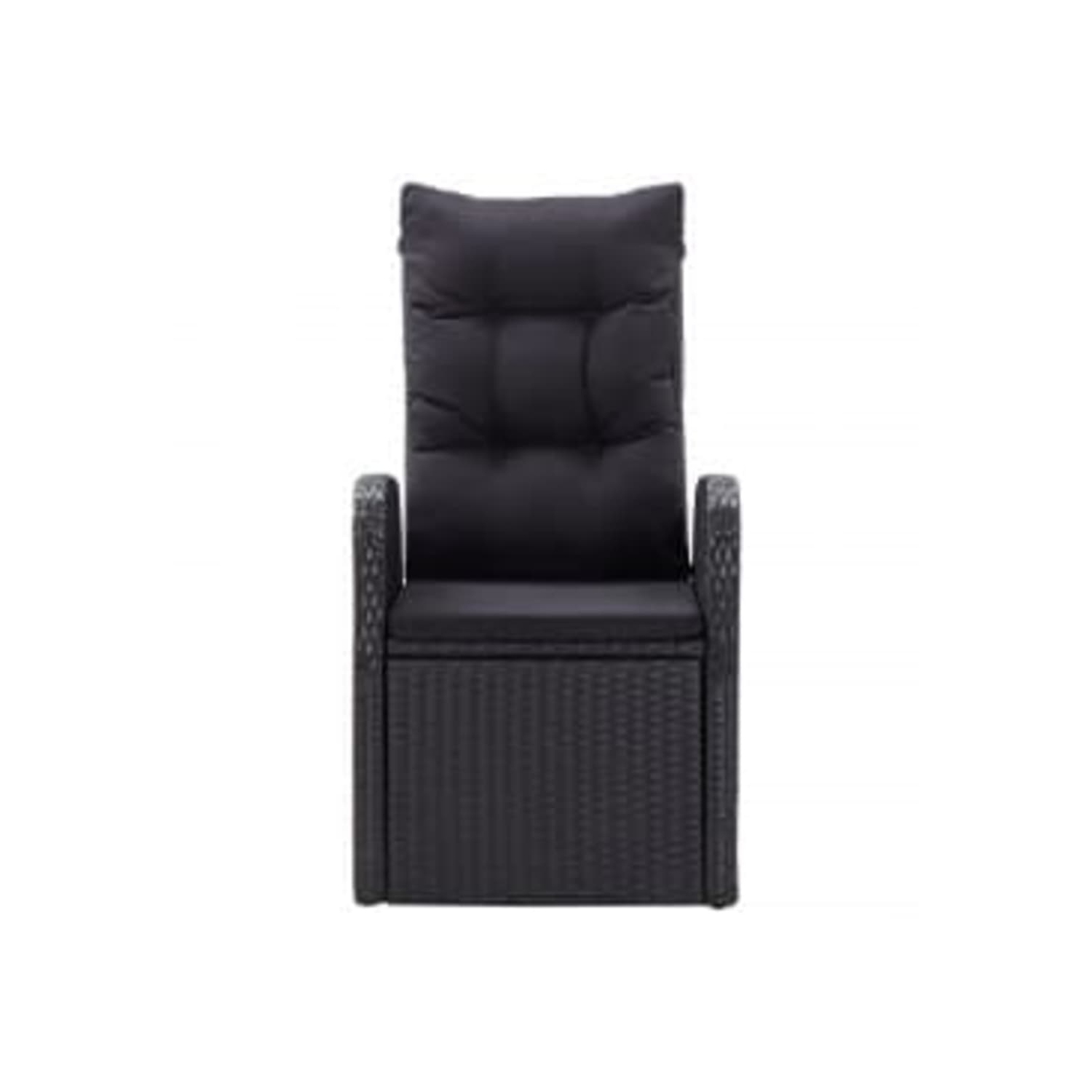 vidaXL 3 Piece Garden Dining Set with Cushions Black