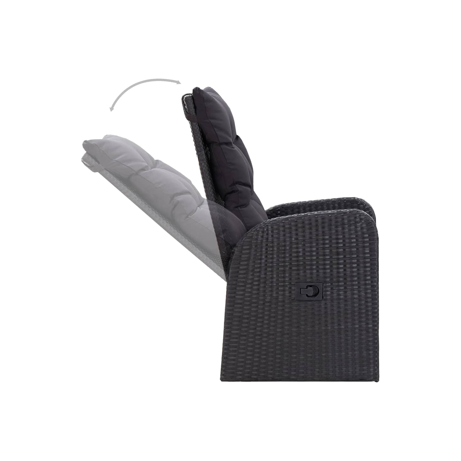 vidaXL 3 Piece Garden Dining Set with Cushions Black