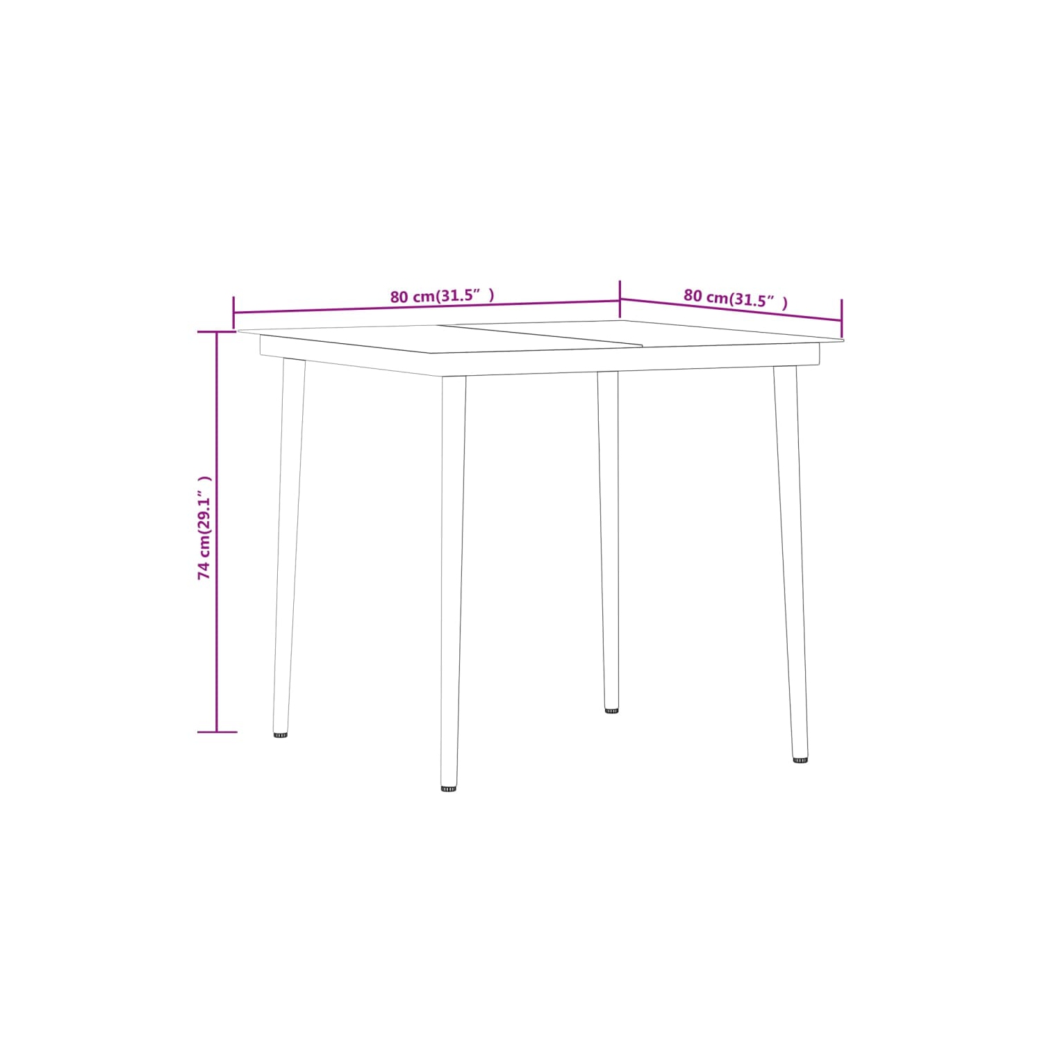 vidaXL 3 Piece Garden Dining Set with Cushions Black