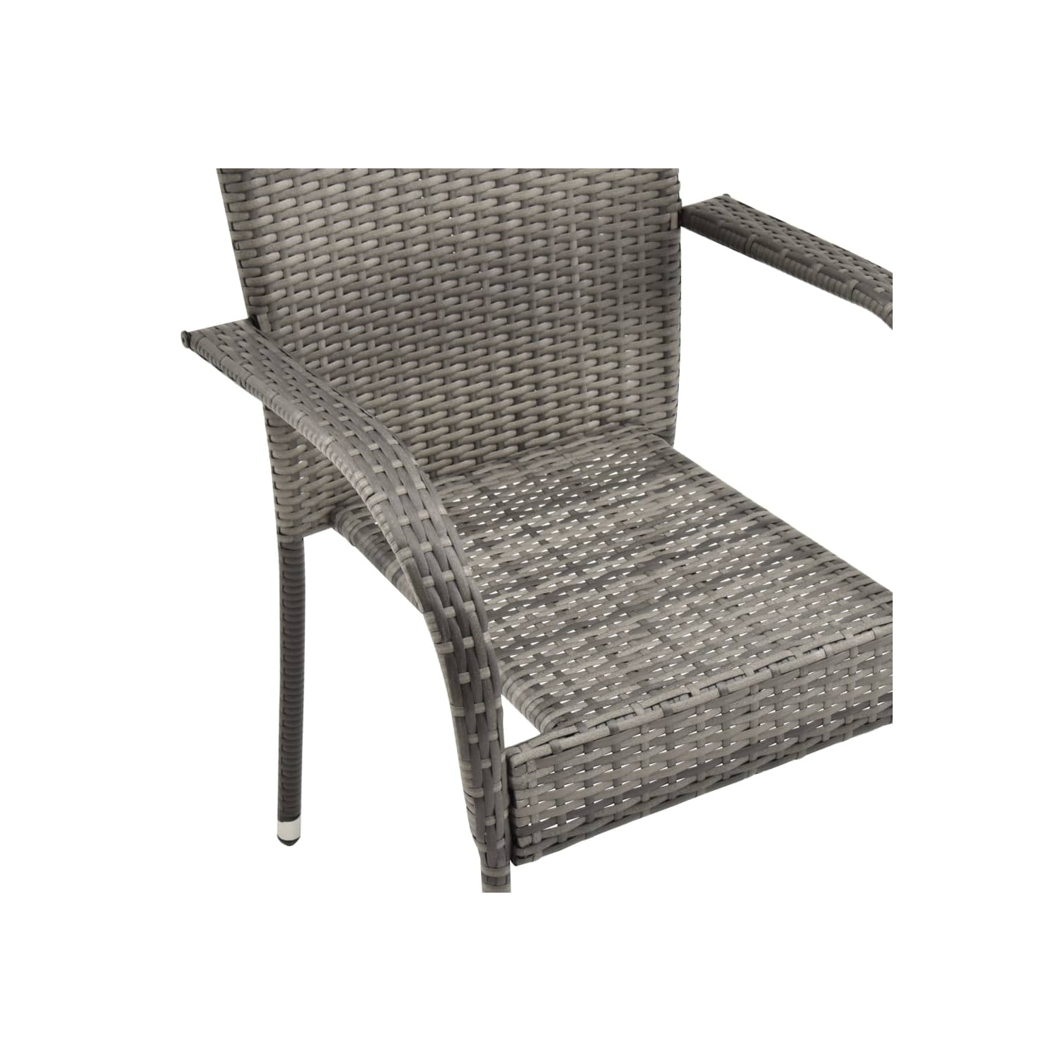 vidaXL 7 Piece Garden Dining Set Grey Poly Rattan