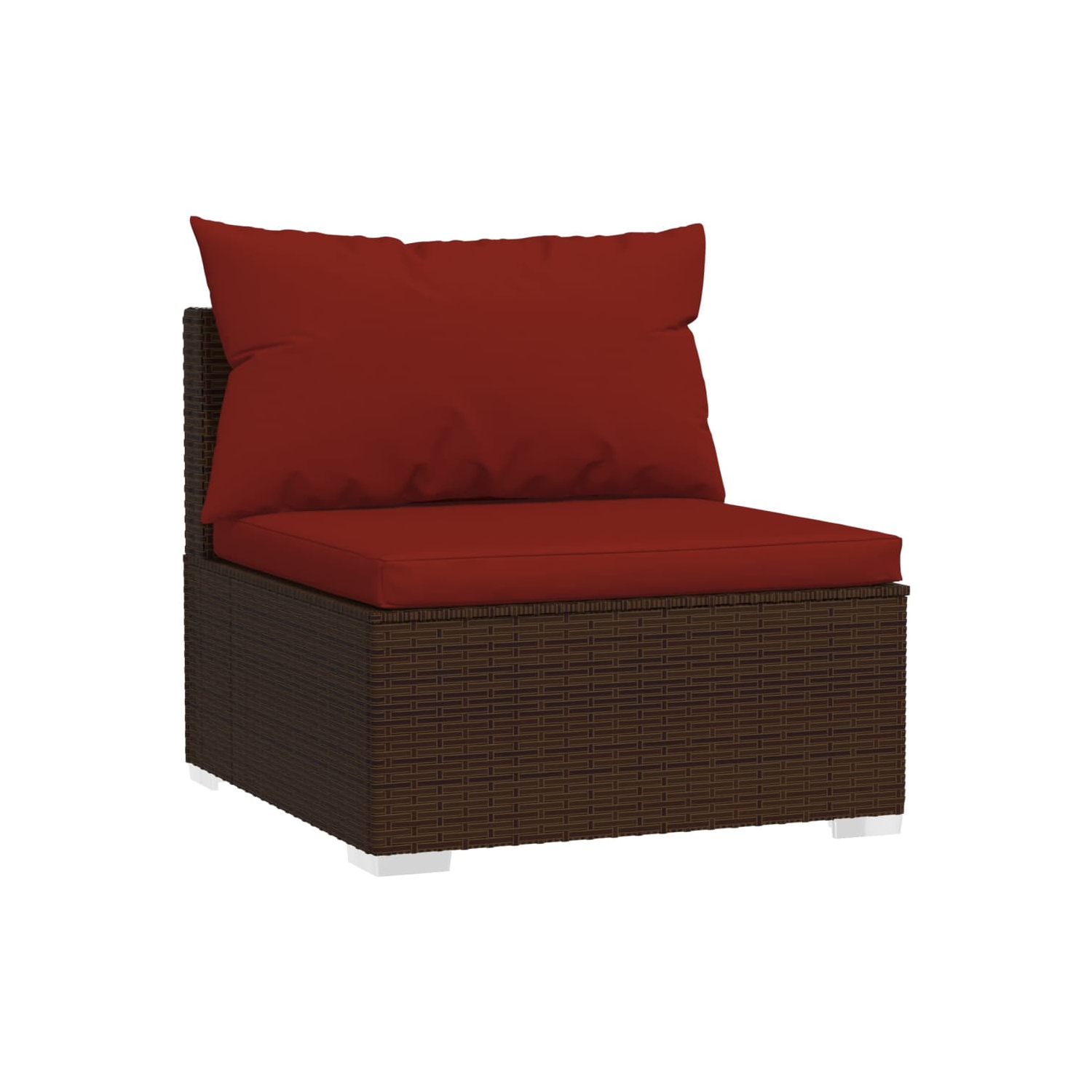 vidaXL 6 Piece Garden Lounge Set with Cushions Poly Rattan Brown