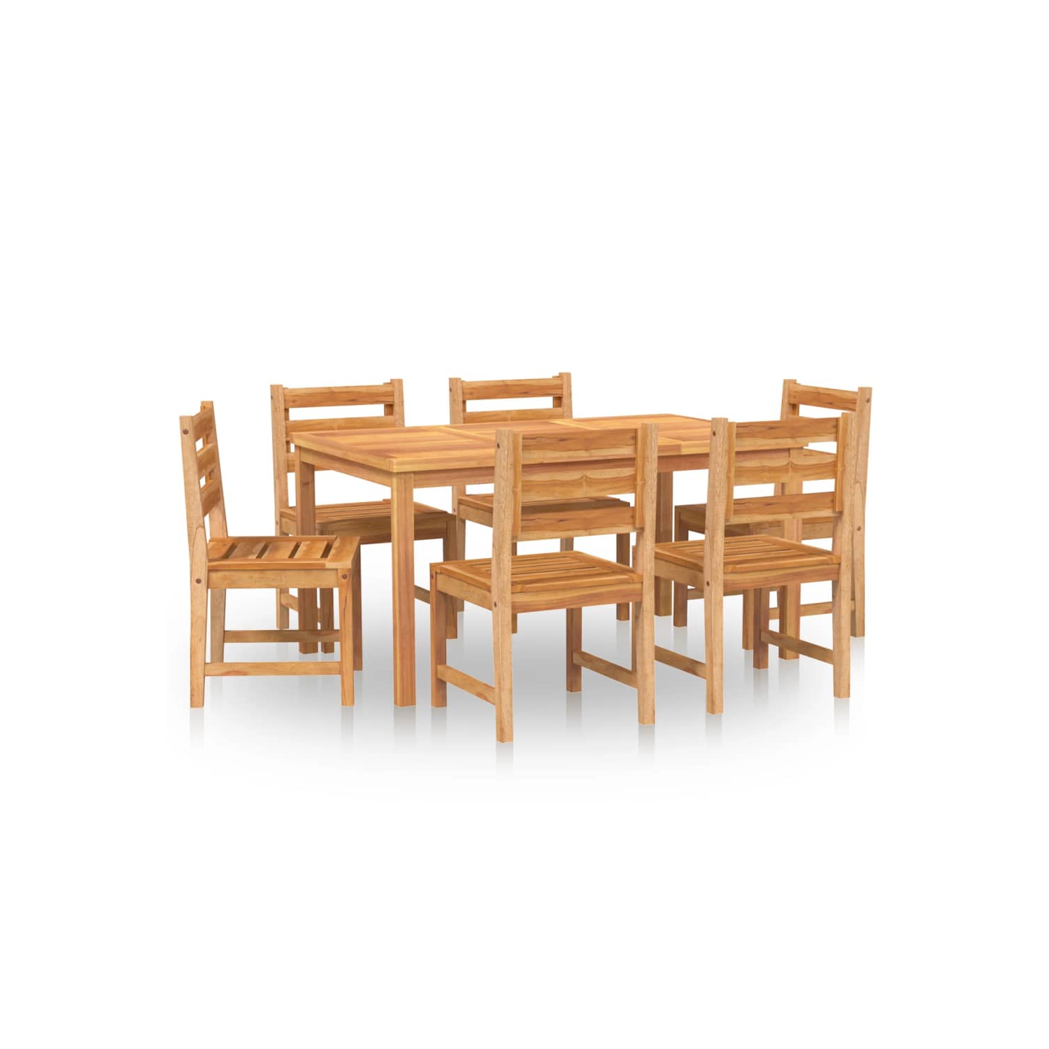 Ensemble de salle à manger 7 pièces en teck massif pour le jardin vidaXL