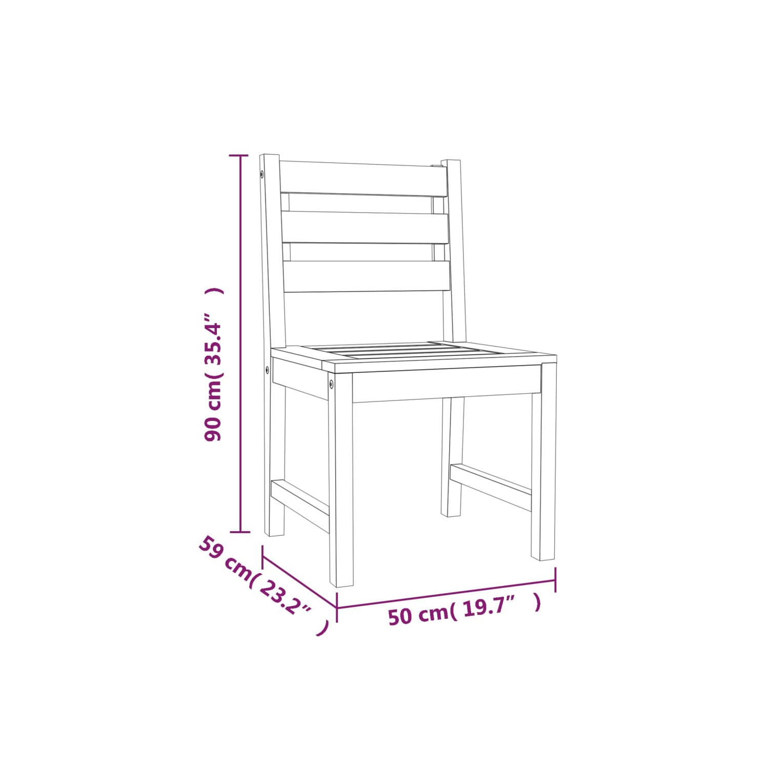 Ensemble de salle à manger 7 pièces en teck massif pour le jardin vidaXL