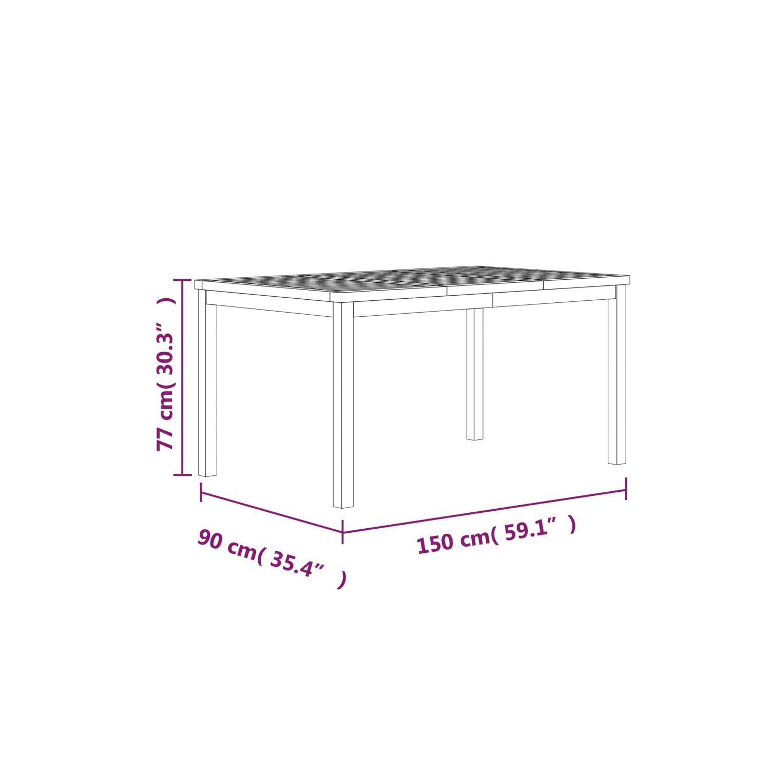 Ensemble de salle à manger 7 pièces en teck massif pour le jardin vidaXL