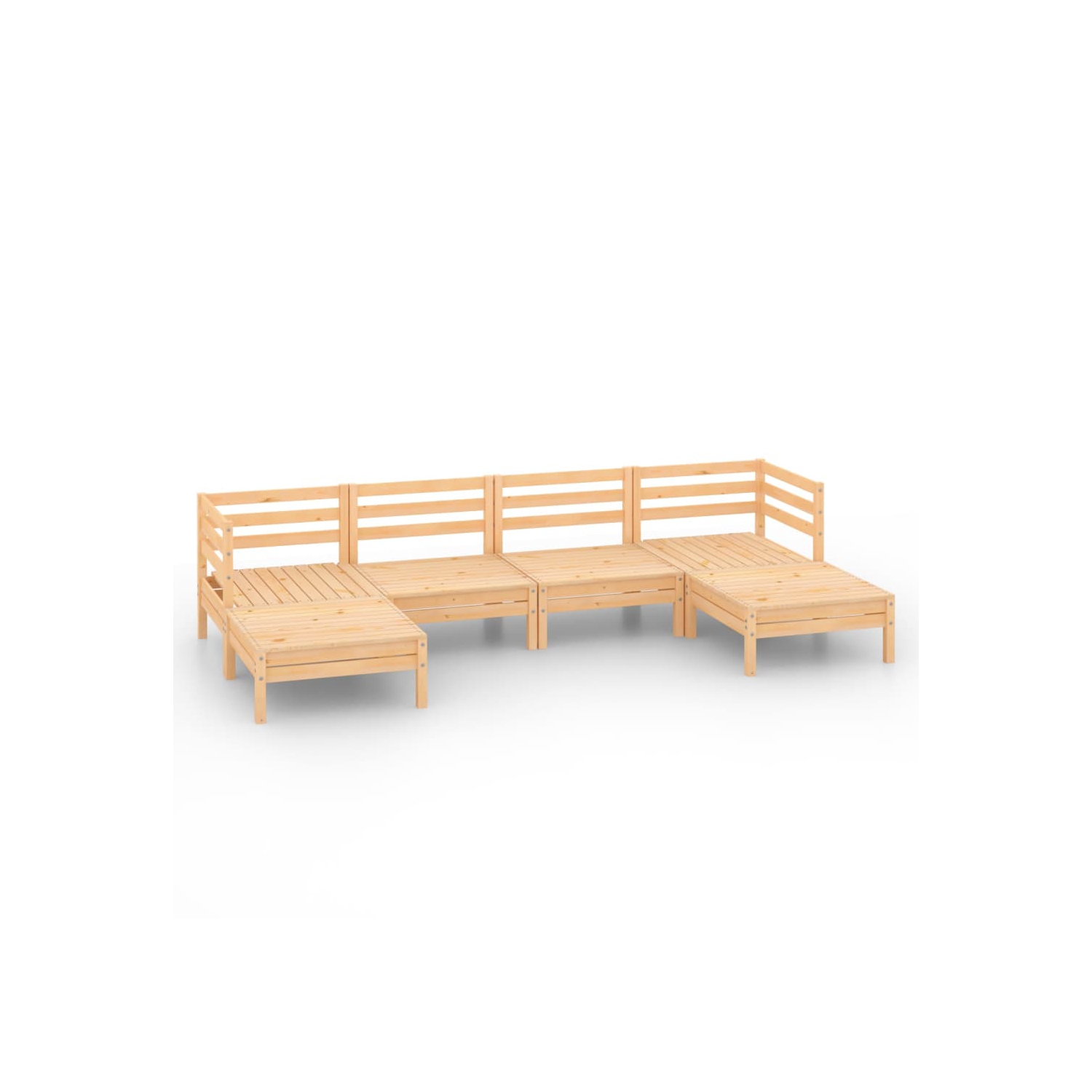 vidaXL 6 Piece Garden Lounge Set Solid Wood Pine