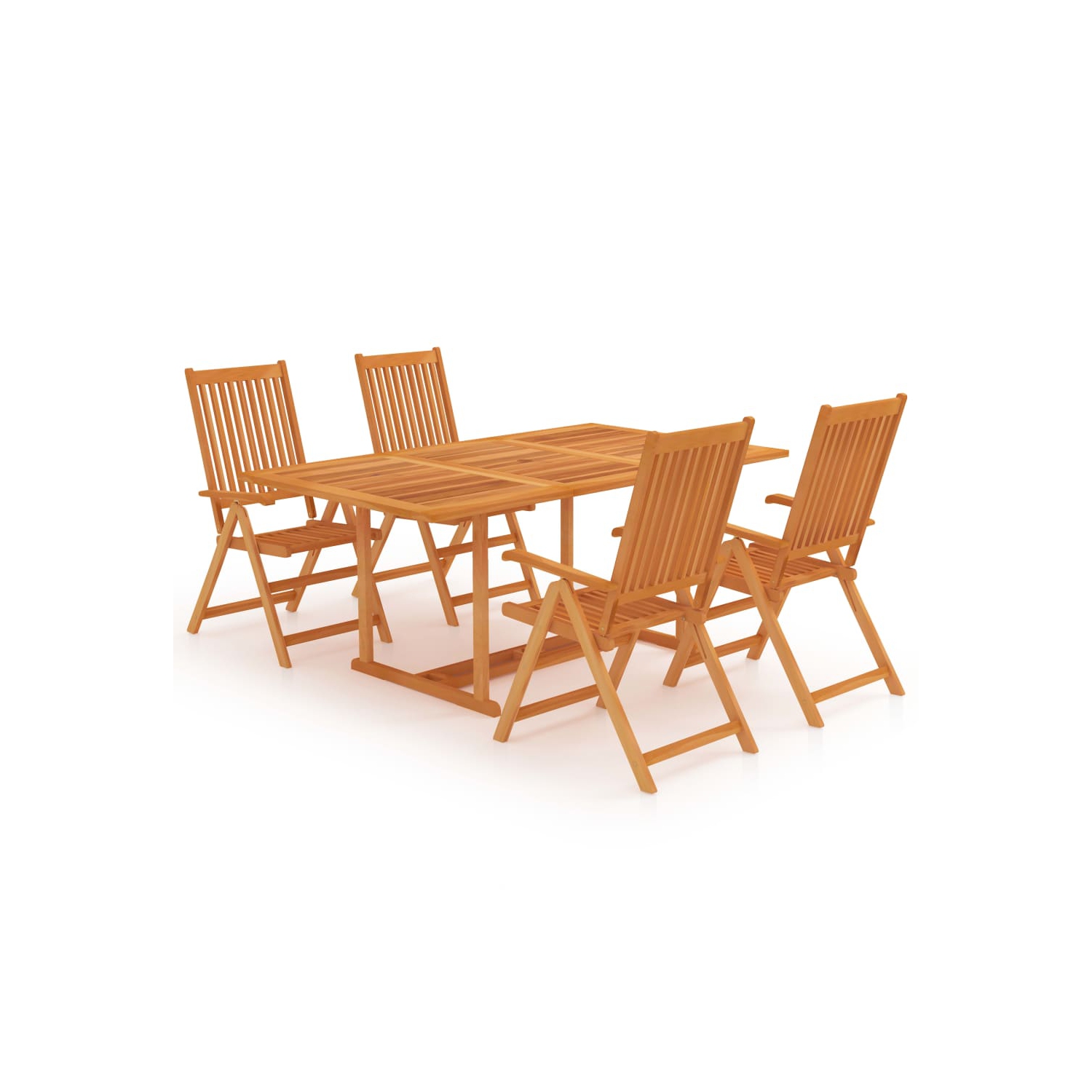 vidaXL 5 Piece Garden Dining Set Solid Teak Wood
