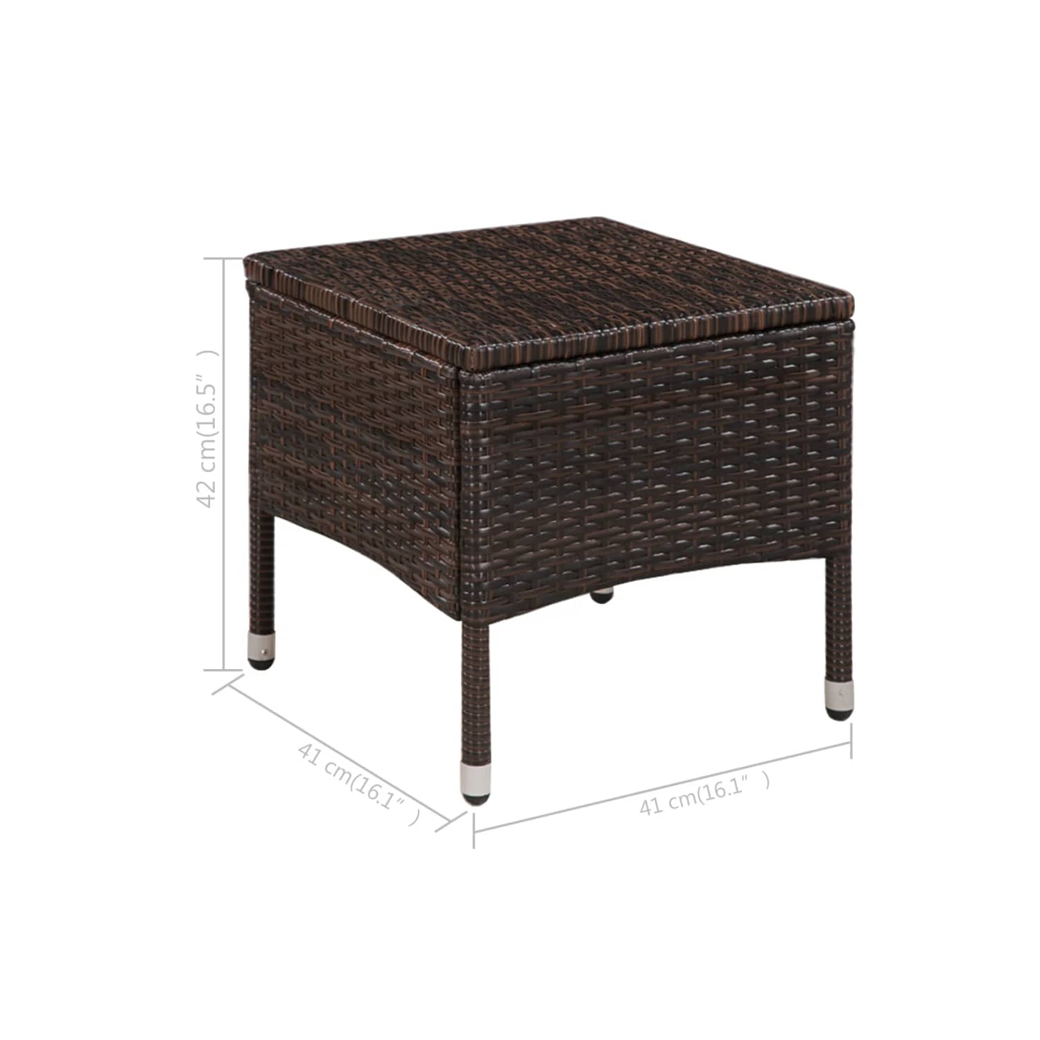 vidaXL 3 Piece Bistro Set Poly Rattan Brown