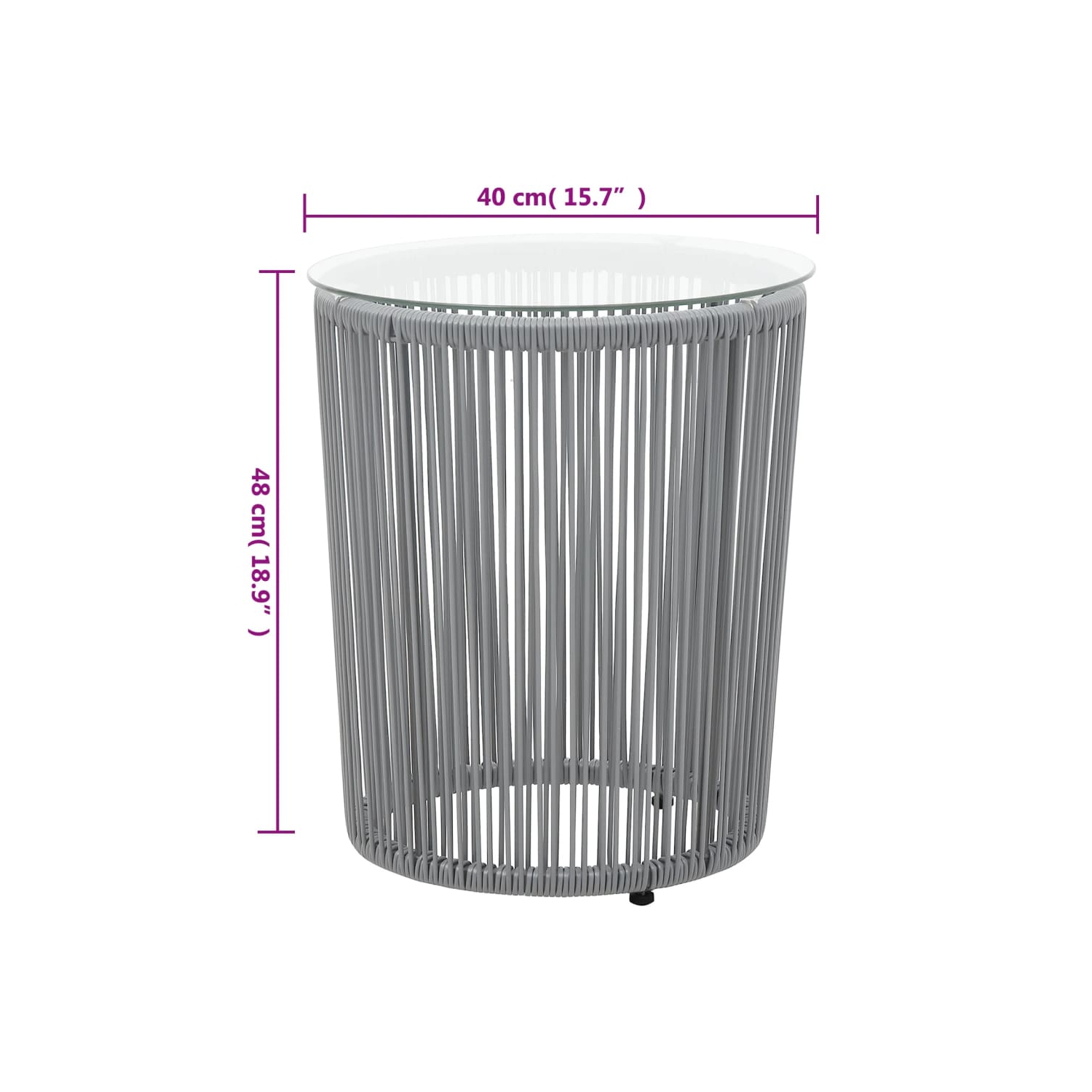 vidaXL 3 Piece Bistro Set with Cushions PE Rattan Anthracite