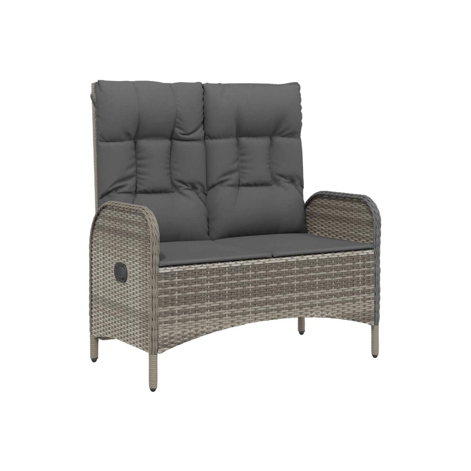 vidaXL 4 Piece Garden Dining Set with Cushions Grey Poly Rattan