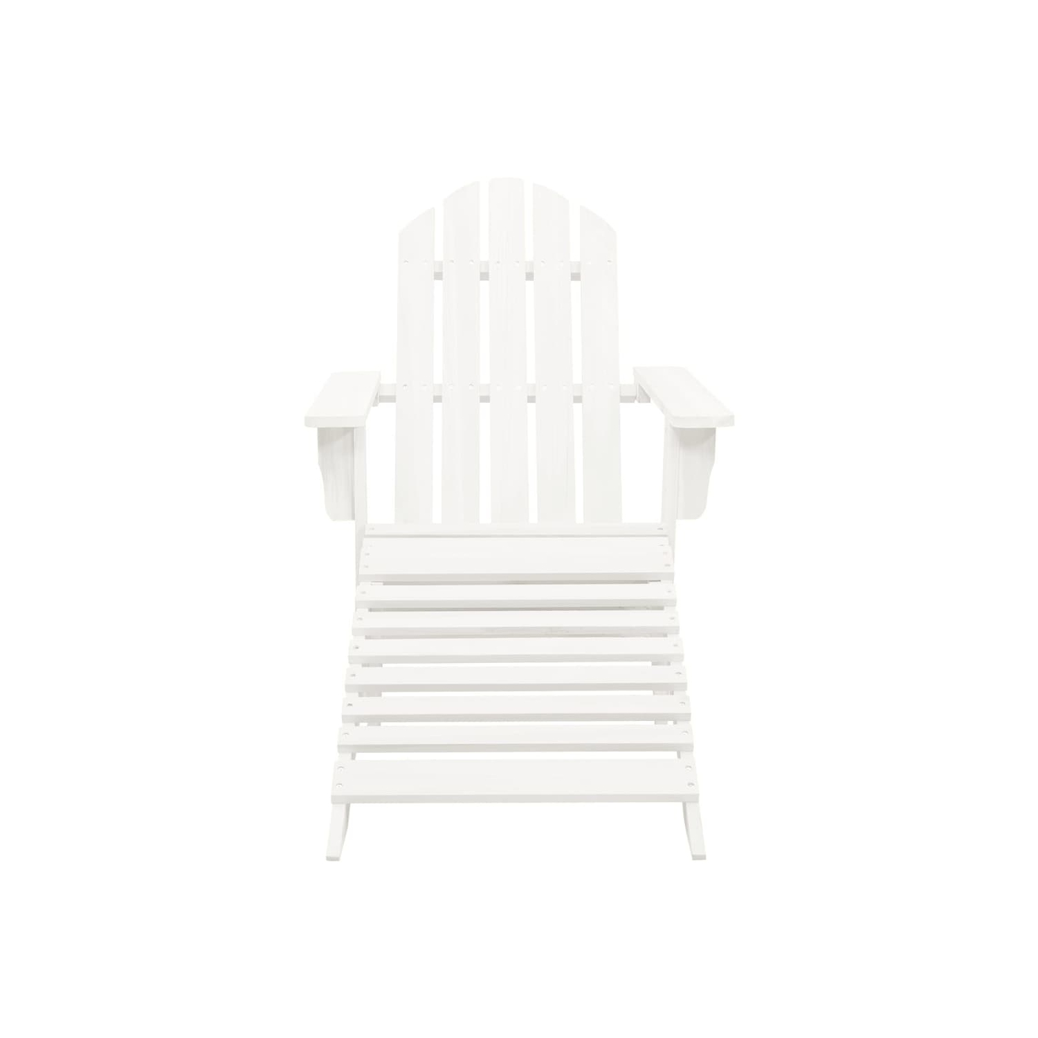 vidaXL Garden Adirondack Chair with Ottoman&Table Solid Fir Wood White
