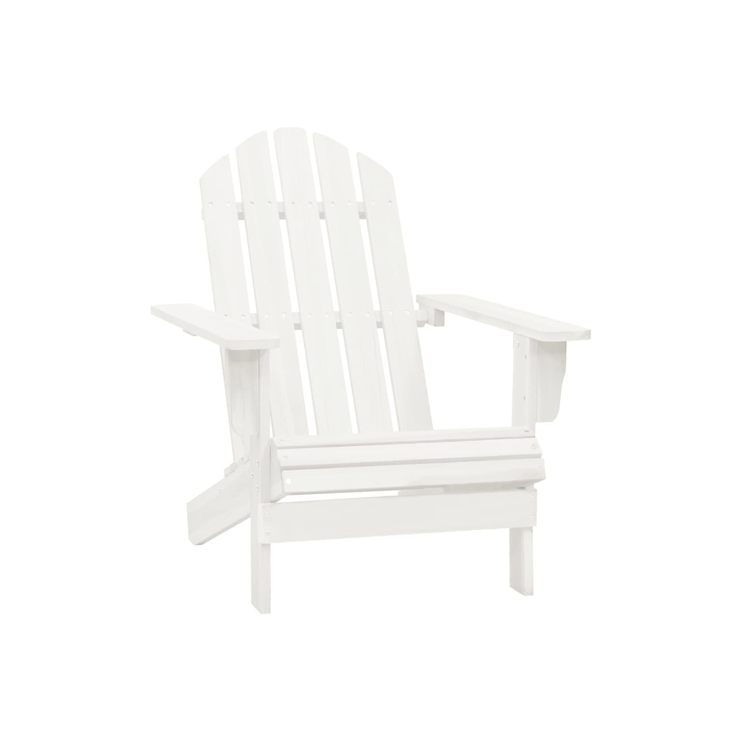 vidaXL Garden Adirondack Chair with Ottoman&Table Solid Fir Wood White