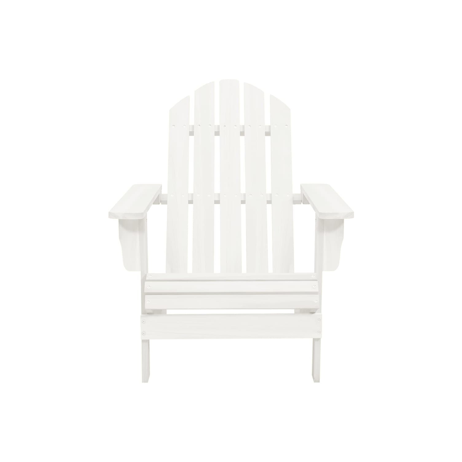vidaXL Garden Adirondack Chair with Ottoman&Table Solid Fir Wood White