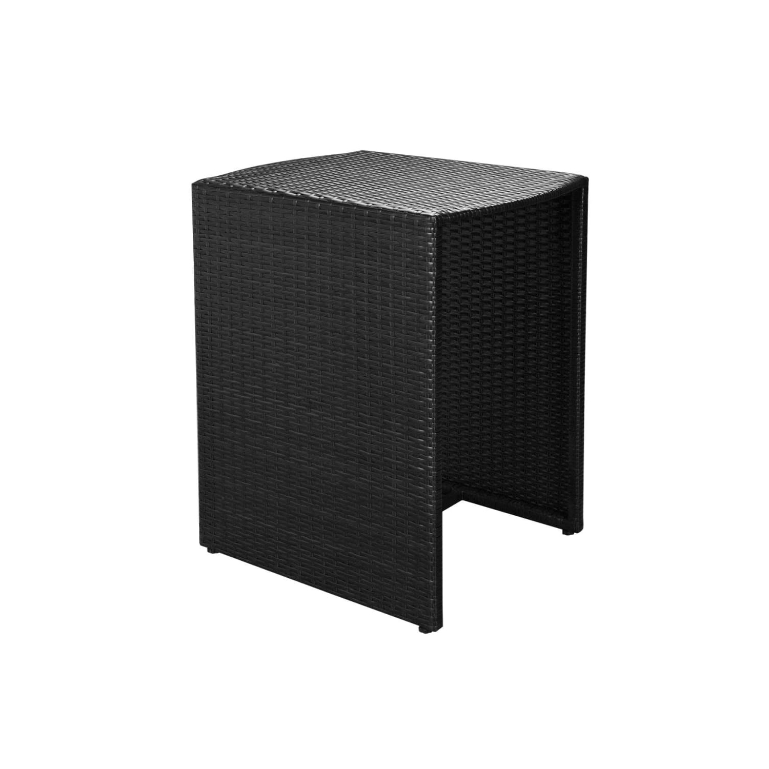 vidaXL 3 Piece Bistro Set with Cushions Poly Rattan Black