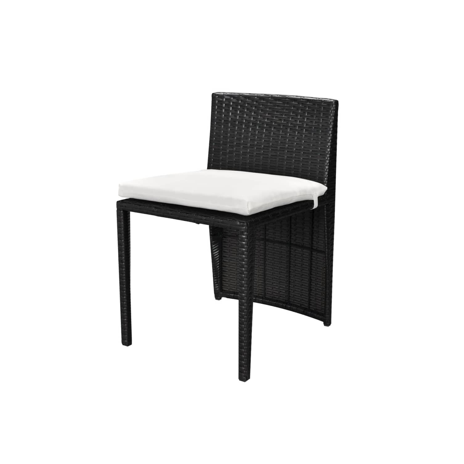 vidaXL 3 Piece Bistro Set with Cushions Poly Rattan Black