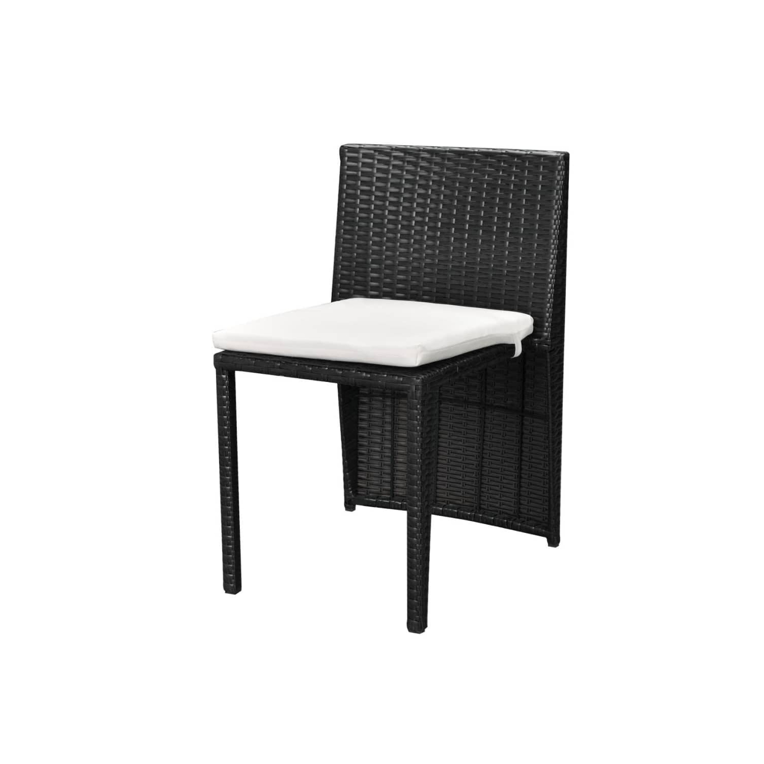vidaXL 3 Piece Bistro Set with Cushions Poly Rattan Black