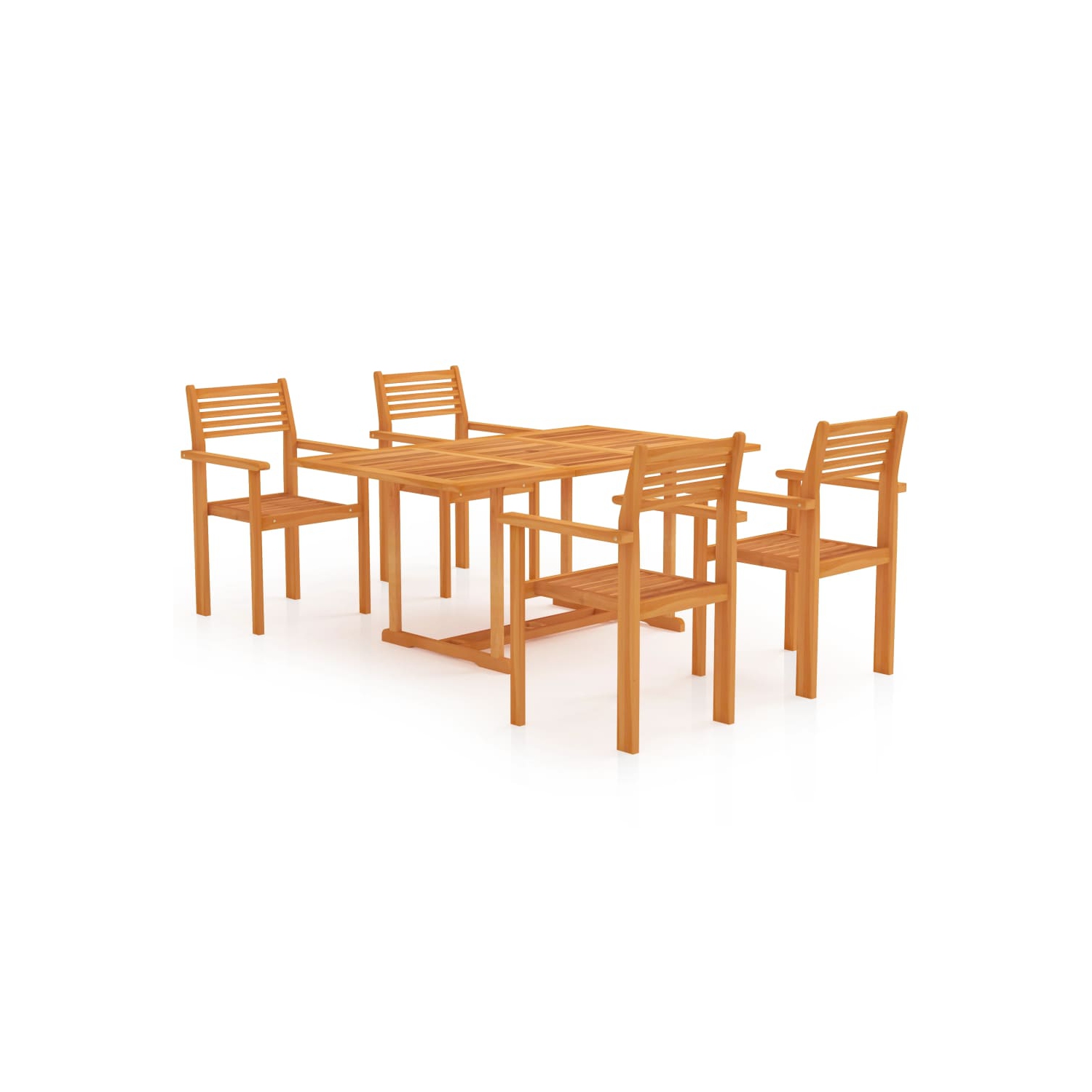 vidaXL 5 Piece Garden Dining Set Solid Teak Wood