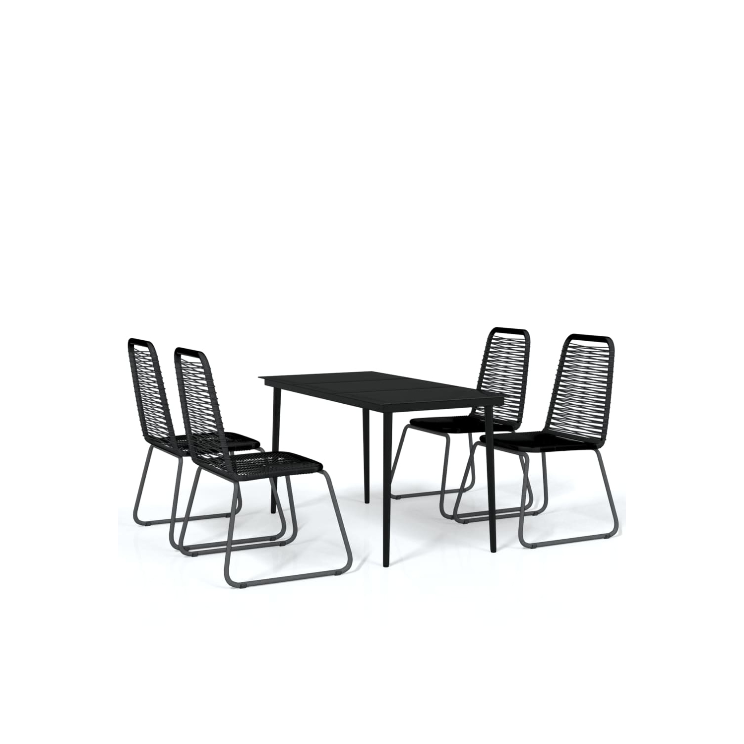 vidaXL 5 Piece Garden Dining Set Black
