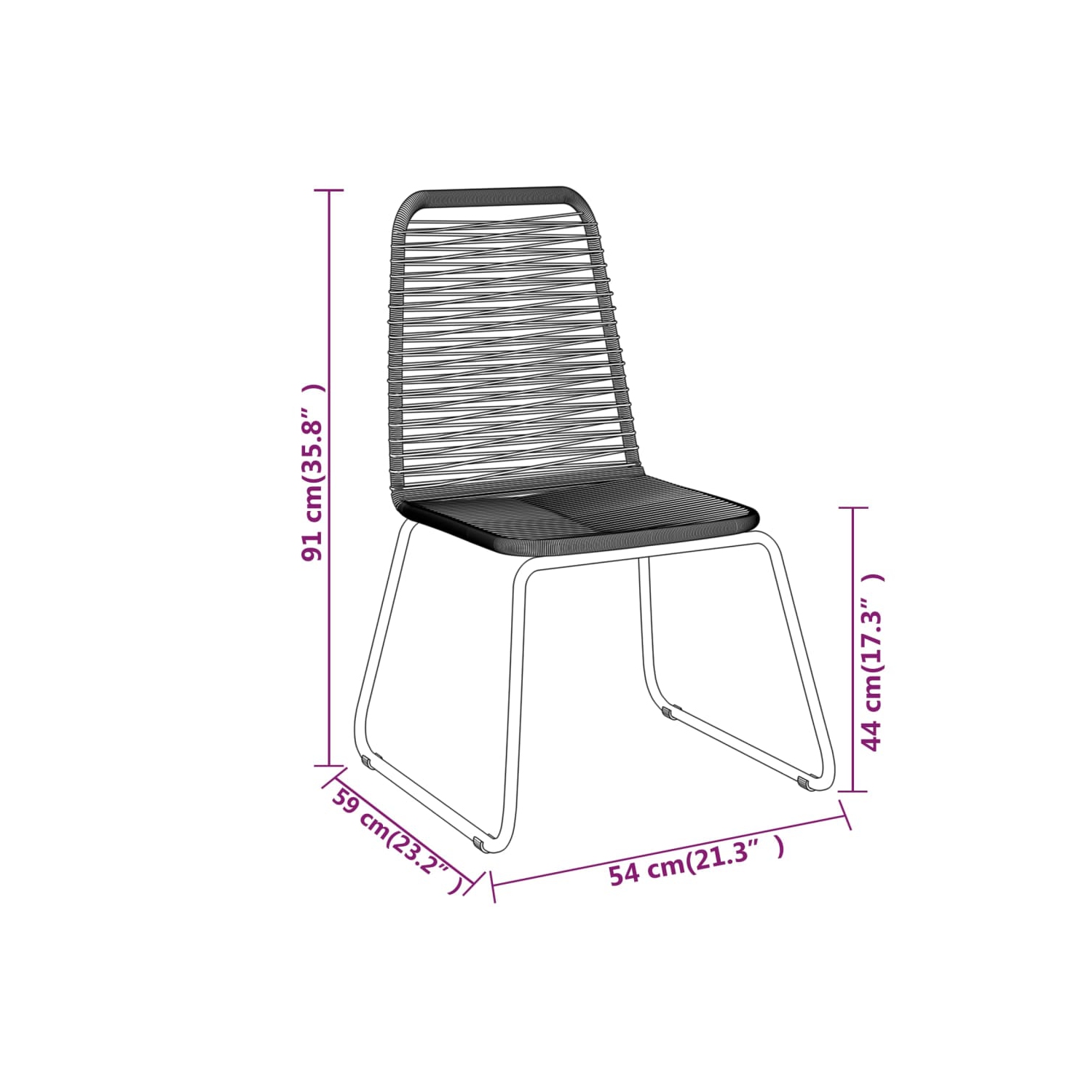 vidaXL 5 Piece Garden Dining Set Black