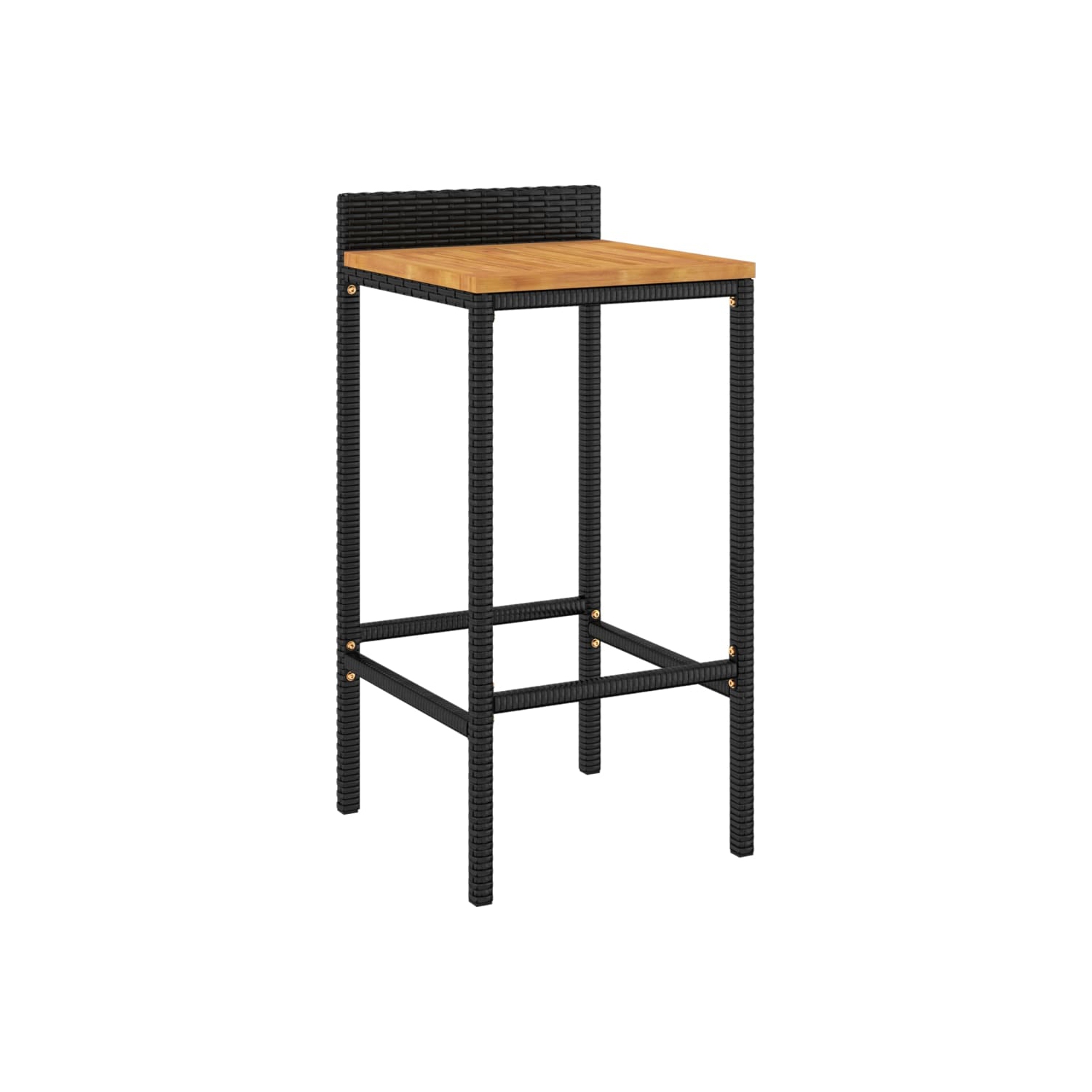 vidaXL 9 Piece Garden Bar Set Black Poly Rattan& Solid Wood Acacia